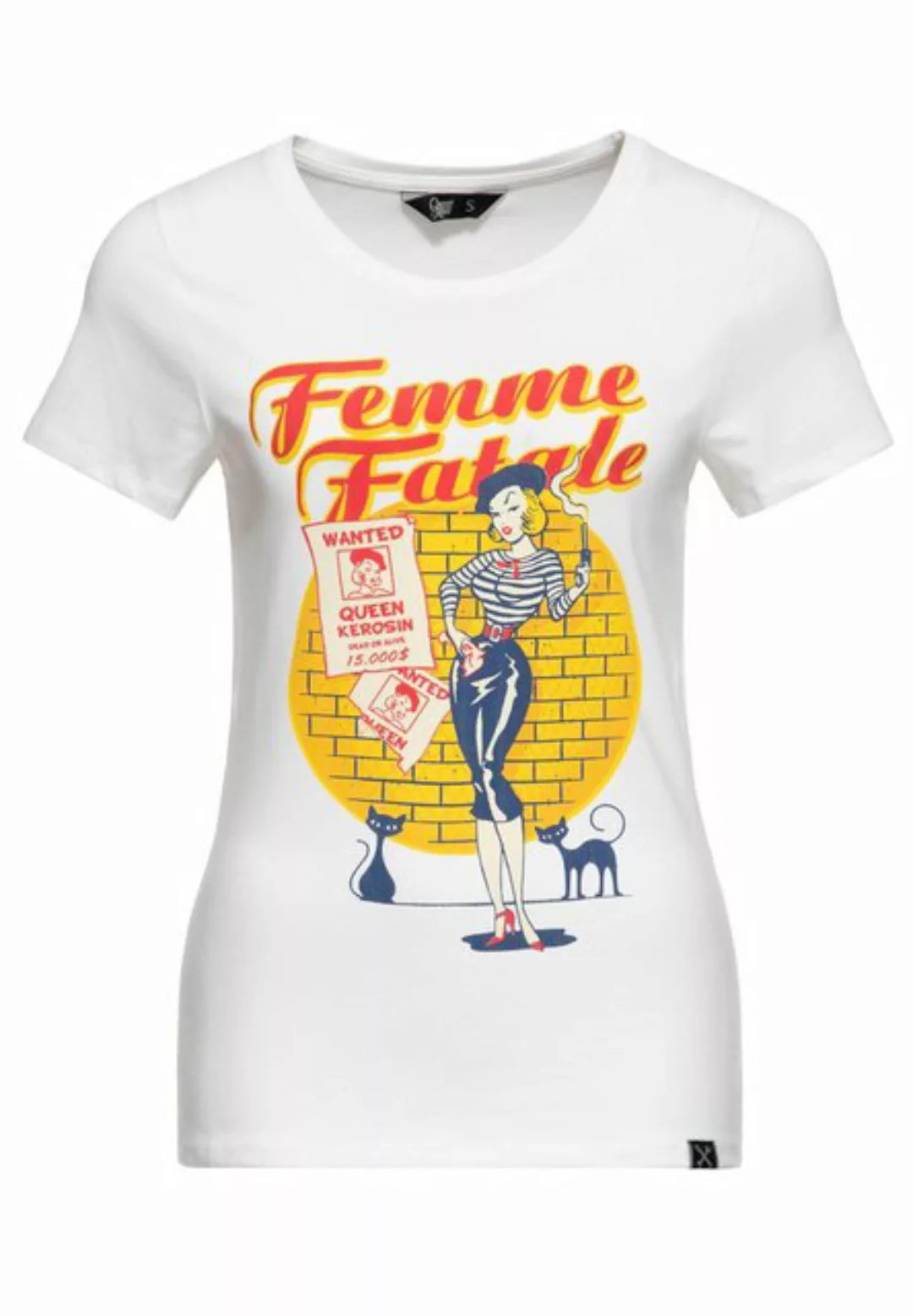 QueenKerosin T-Shirt Femme Fatale mit Vintage-Artwork günstig online kaufen