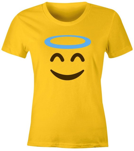 MoonWorks Print-Shirt Damen T-Shirt Emoticon Gruppenkostüm Fasching Karneva günstig online kaufen