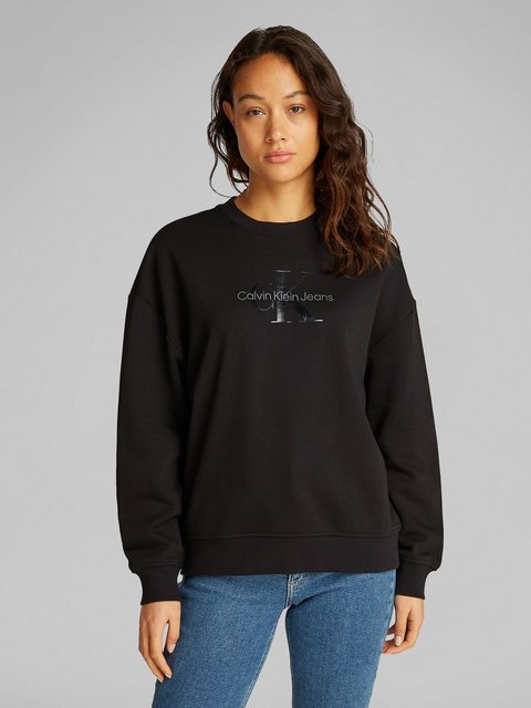 Calvin Klein Jeans Sweatshirt GLOSSY MONOLOGO REGULAR CREWNECK mit Logodruc günstig online kaufen