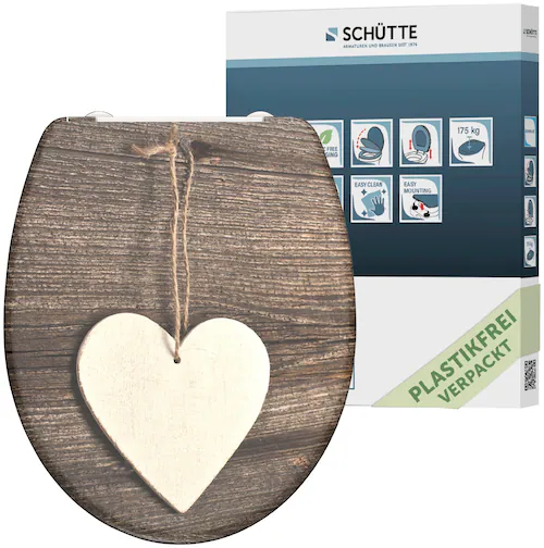 Schütte WC-Sitz "Wood Heart", Duroplast, mit Absenkautomatik und Schnellver günstig online kaufen