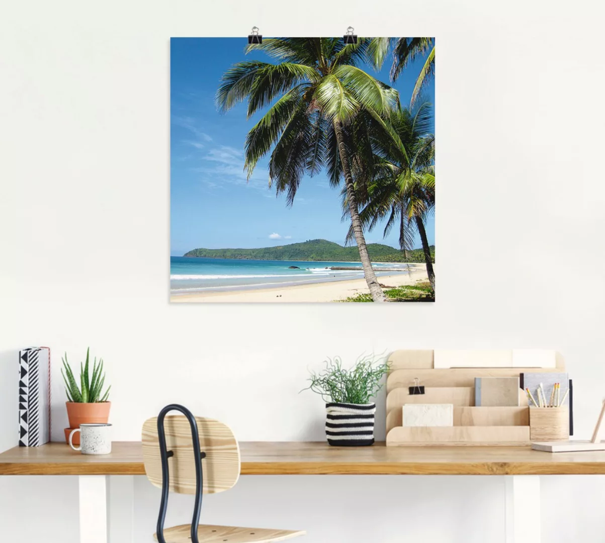 Artland Wandbild "Strand mit Palmen", Strandbilder, (1 St.), als Alubild, O günstig online kaufen