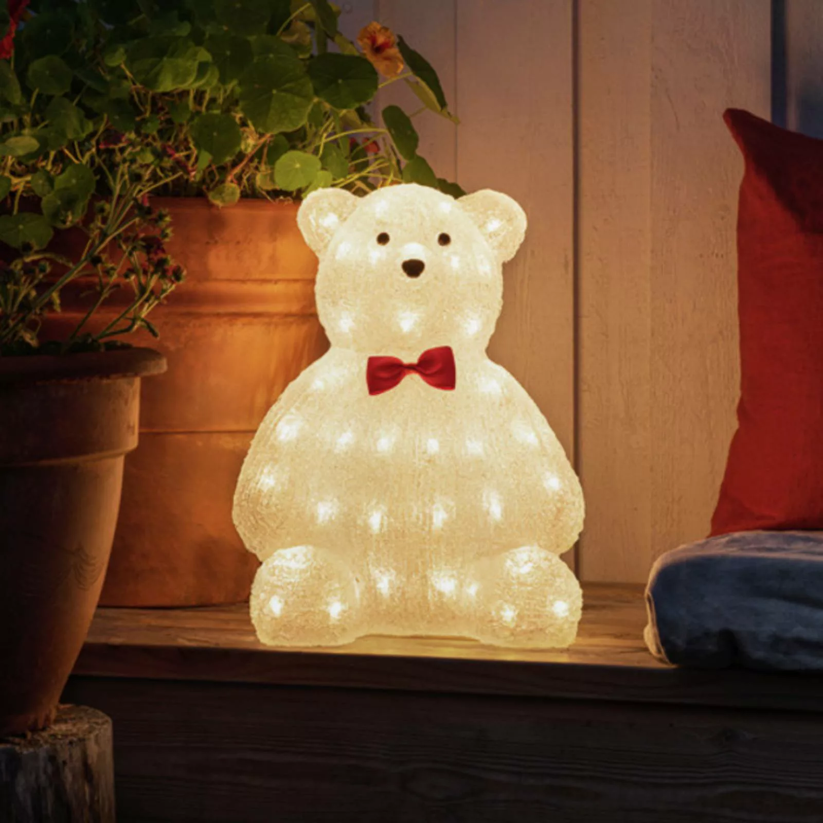 LED-Dekofigur Teddybär klar IP44 Höhe 38 cm günstig online kaufen