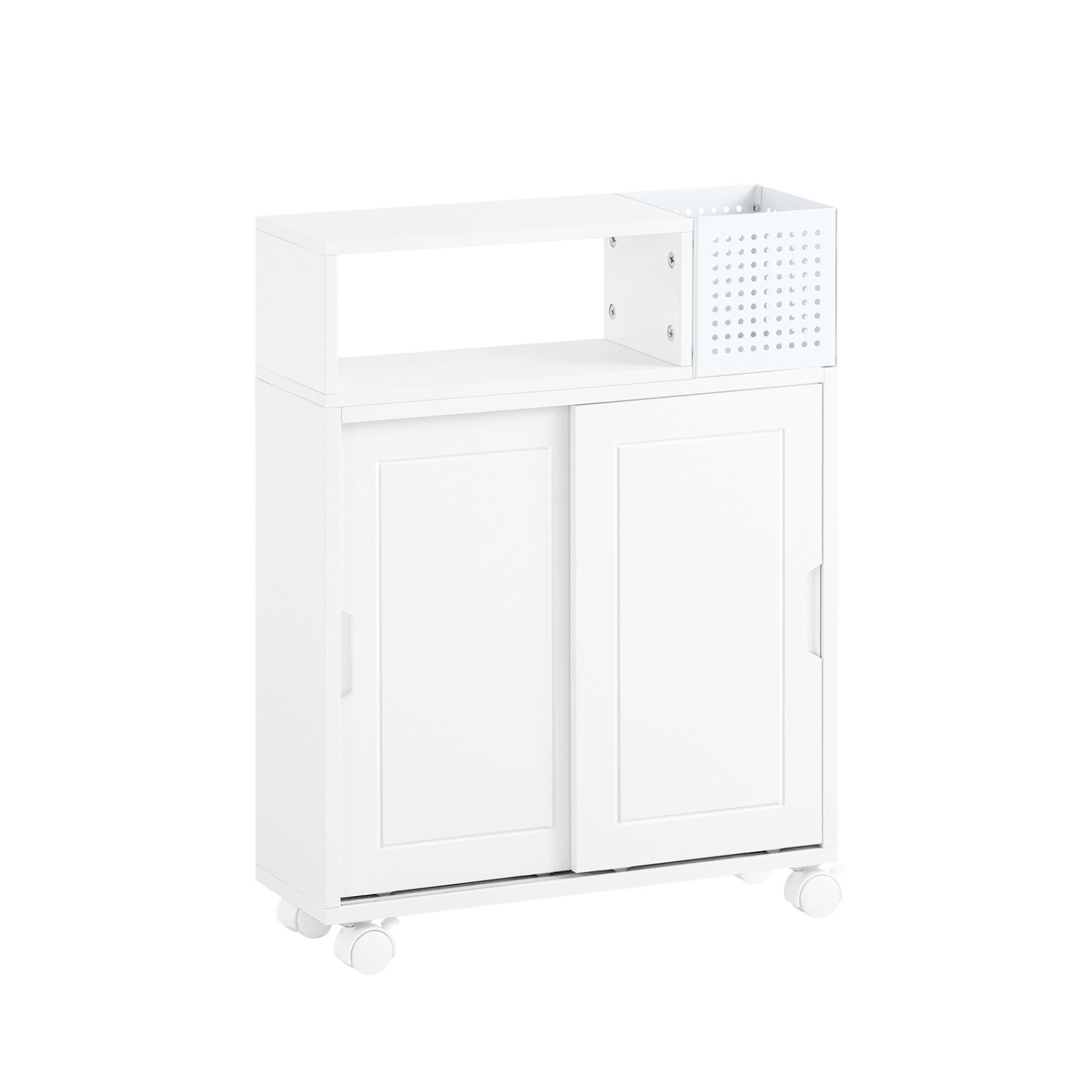 SoBuy Nischenschrank mit Rollen 17cm Nischenwagen Schmales Regal Weiß BZR17 günstig online kaufen