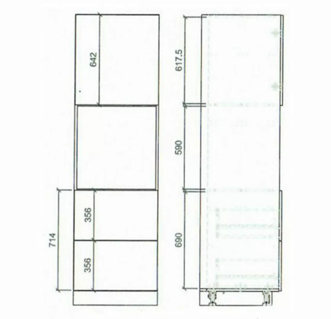 Feldmann-Wohnen Backofenumbauschrank Platinium (1-St) 60cm Front- & Korpusf günstig online kaufen