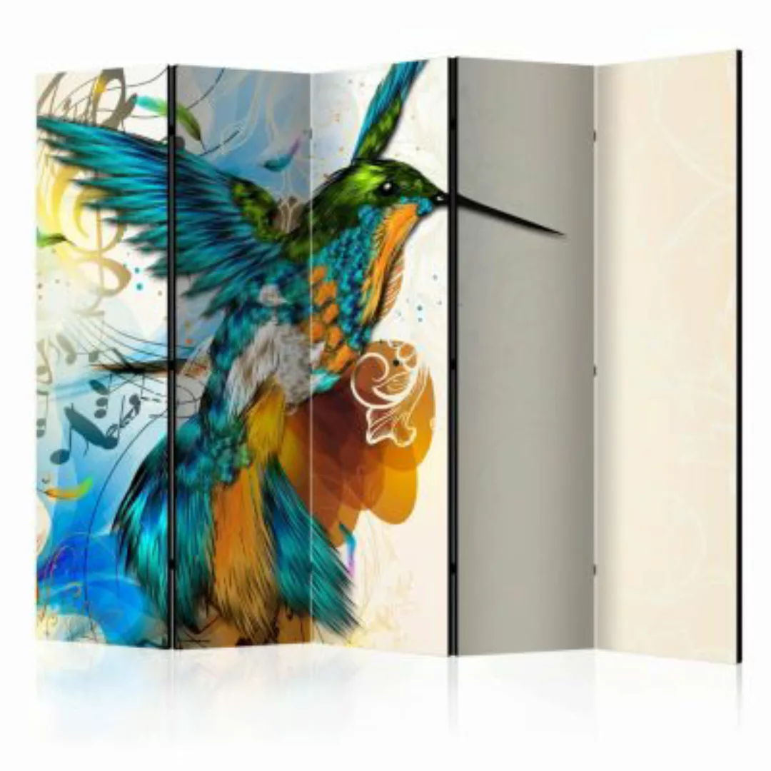artgeist Paravent Bird's Music II [Room Dividers] mehrfarbig Gr. 225 x 172 günstig online kaufen