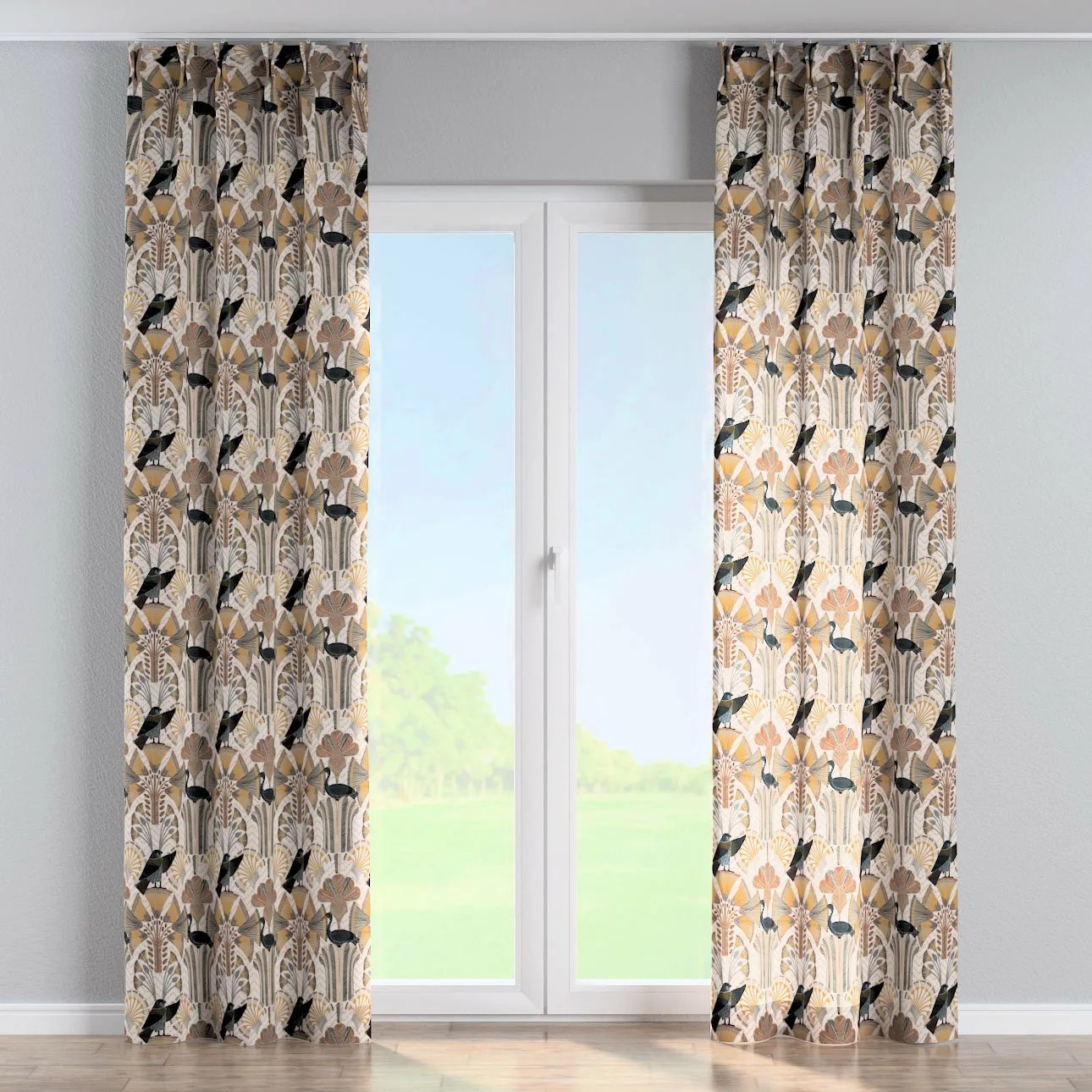 Vorhang mit flämischen 2-er Falten, beige-braun, Eden (144-25) günstig online kaufen