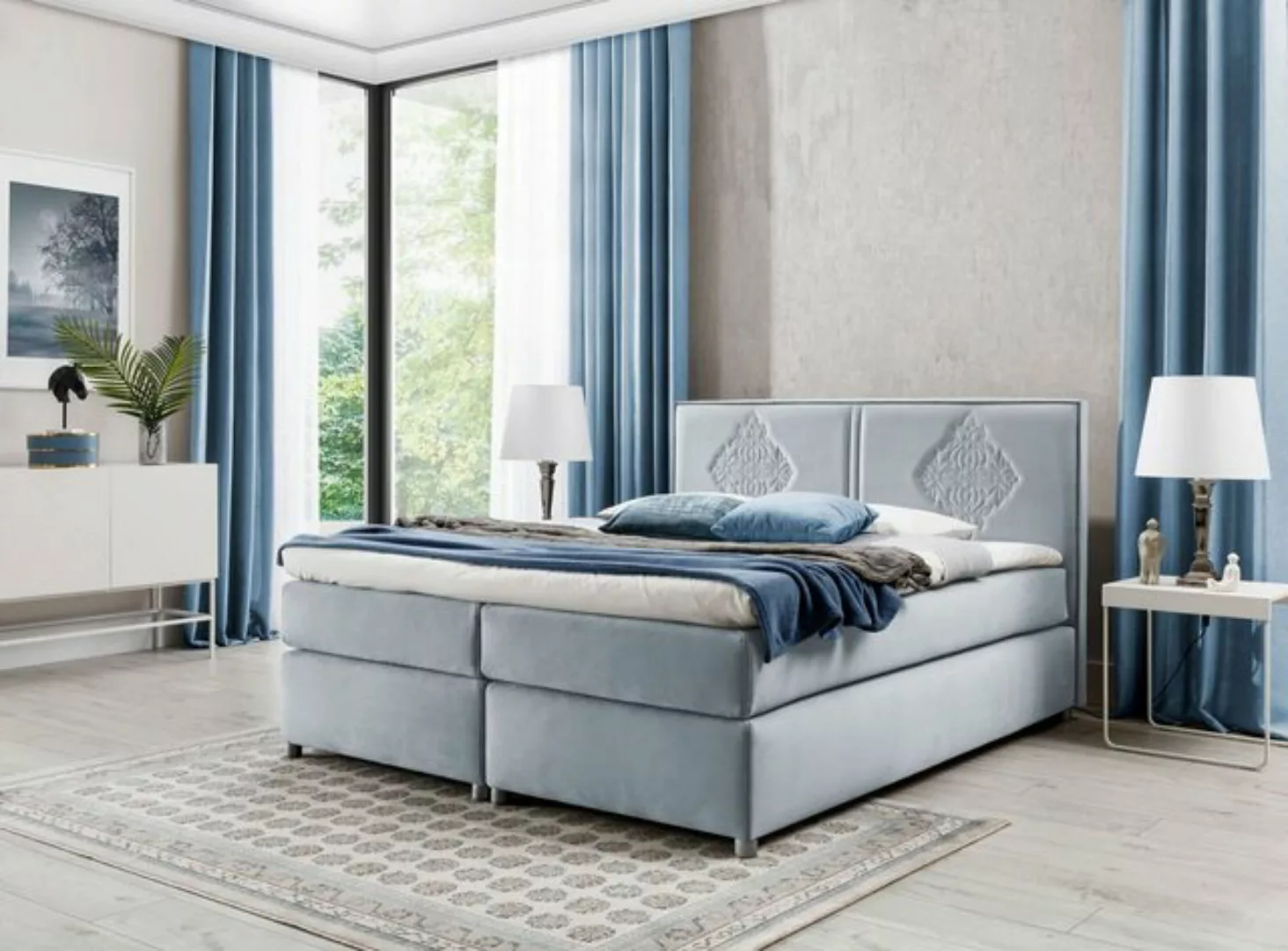 JVmoebel Bett, Boxspring Bett Schlafzimmer Betten Polster Design Doppel Hot günstig online kaufen