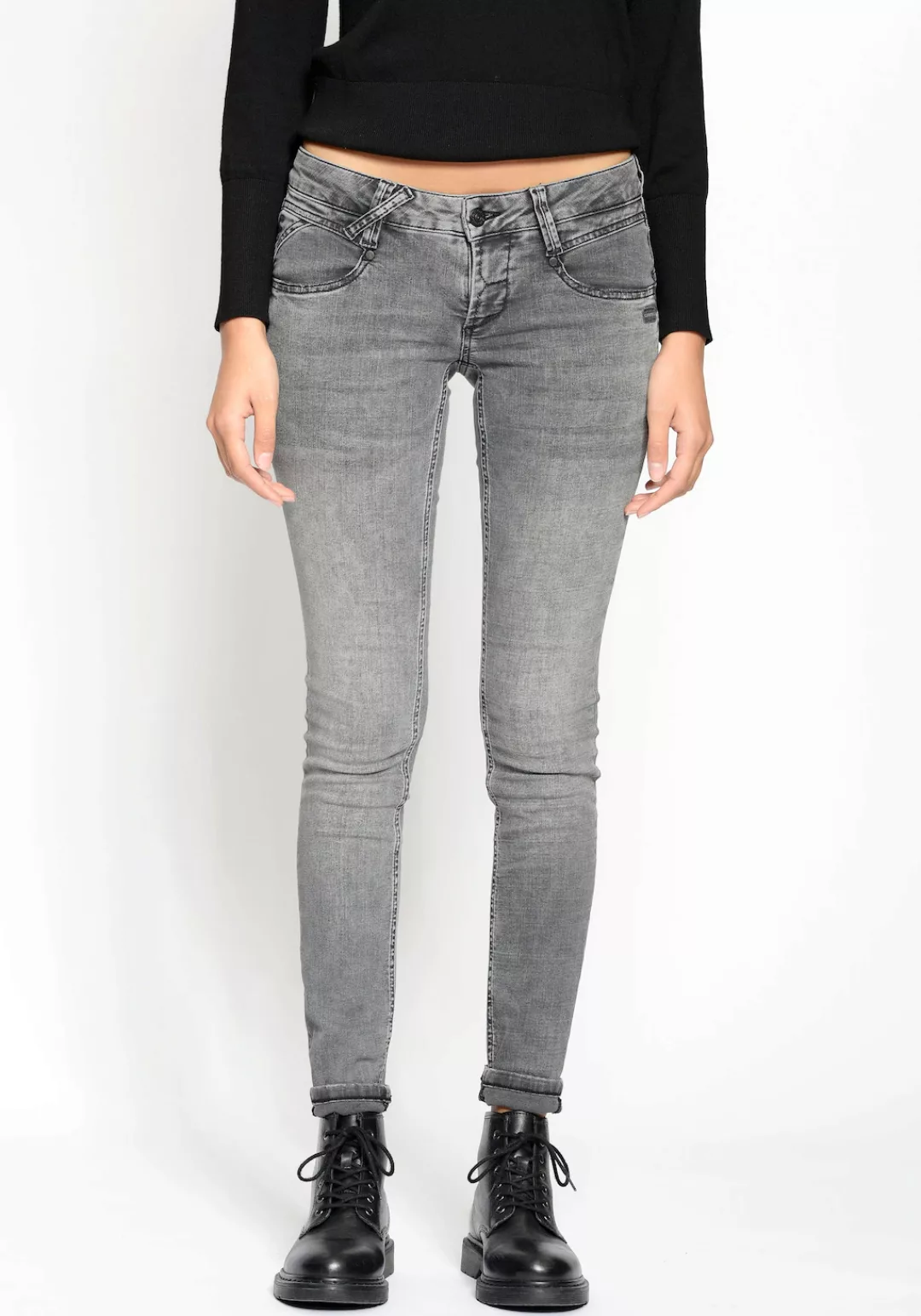 GANG Skinny-fit-Jeans "94Nena", in authenischer Used-Waschung günstig online kaufen