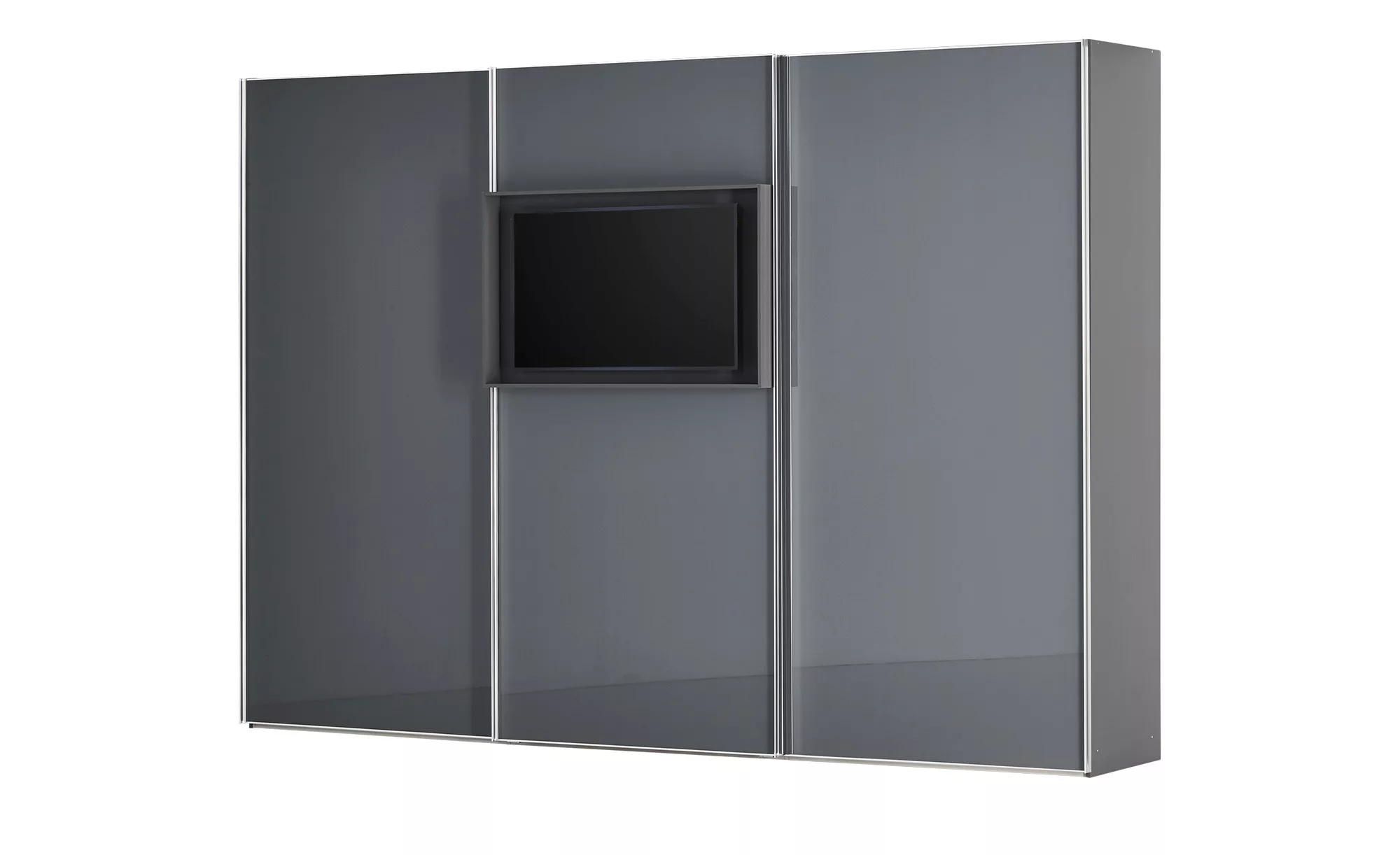 Schwebetürenschrank  Merlin Flat ¦ grau ¦ Maße (cm): B: 336 H: 240 T: 68 Sc günstig online kaufen