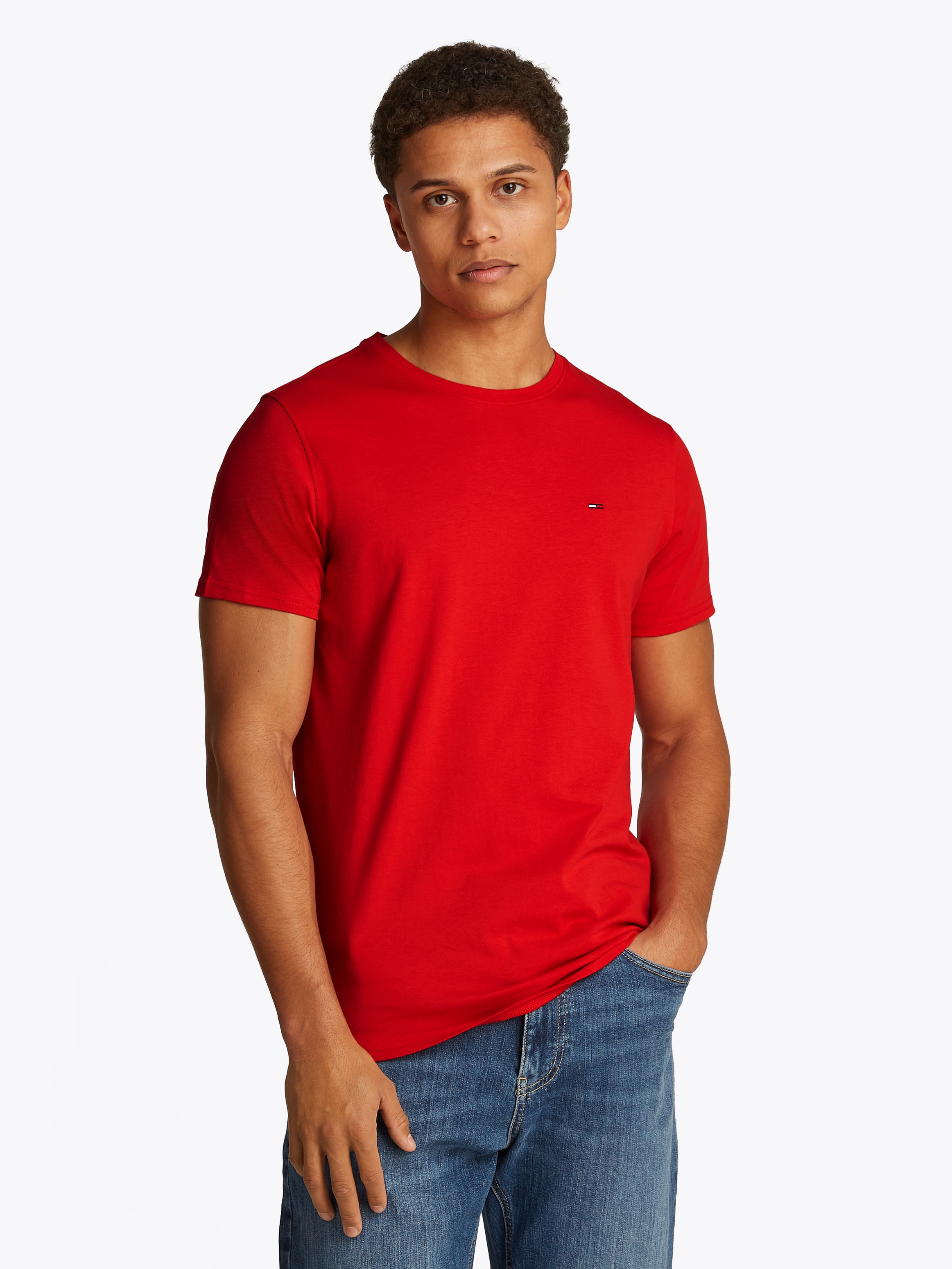 Tommy Jeans T-Shirt "TJM ESSENTIAL SOLID TEE", mit Rundhalsausschnitt und d günstig online kaufen