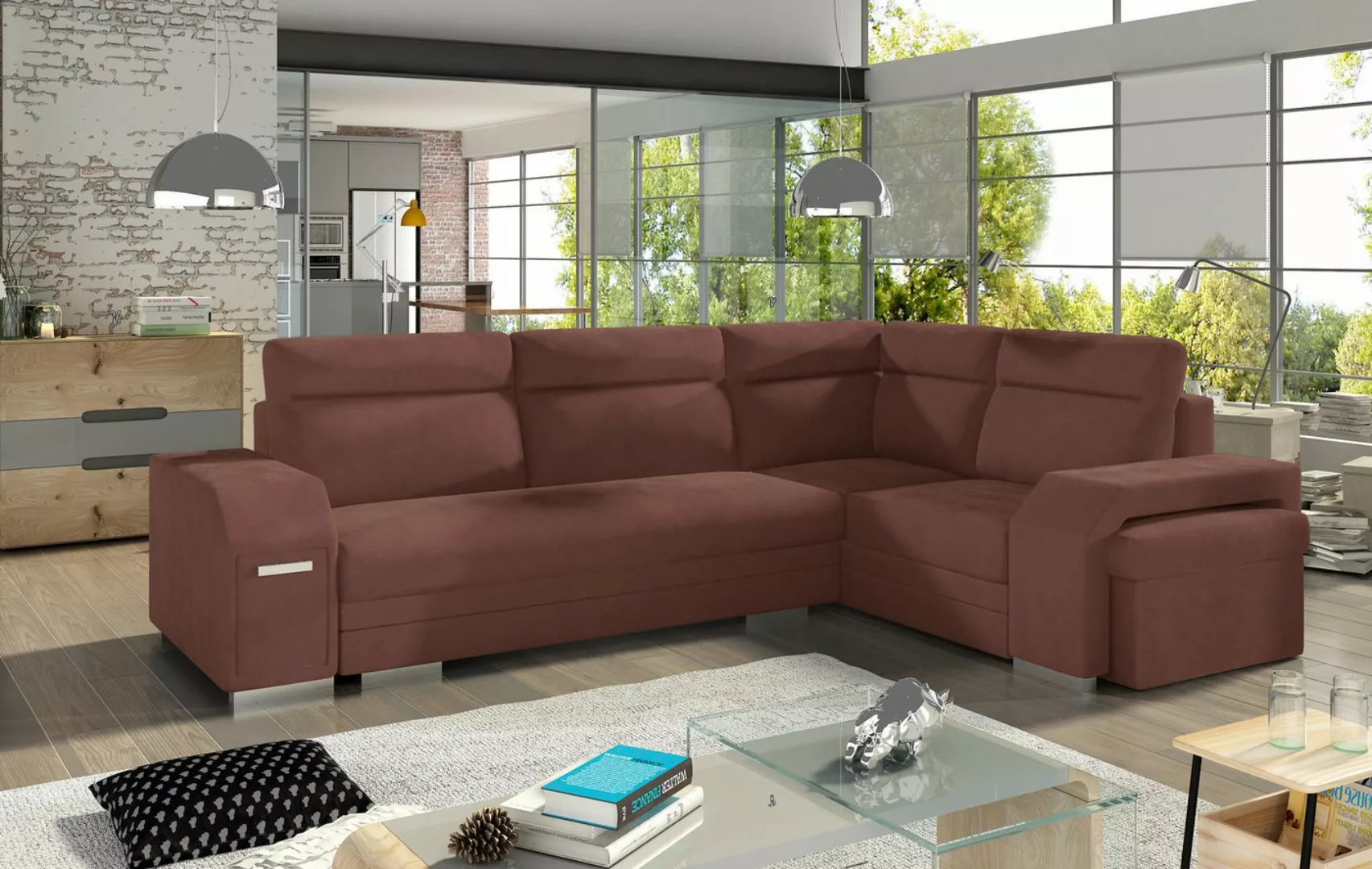 ALTDECOR Ecksofa ALVA, Couch mit Schlaffunktion, Wohnzimmer - Wohnlandschaf günstig online kaufen