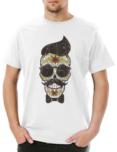 Urban Backwoods Print-Shirt Sugar Skull Hipster Herren T-Shirt Schädel Mexi günstig online kaufen