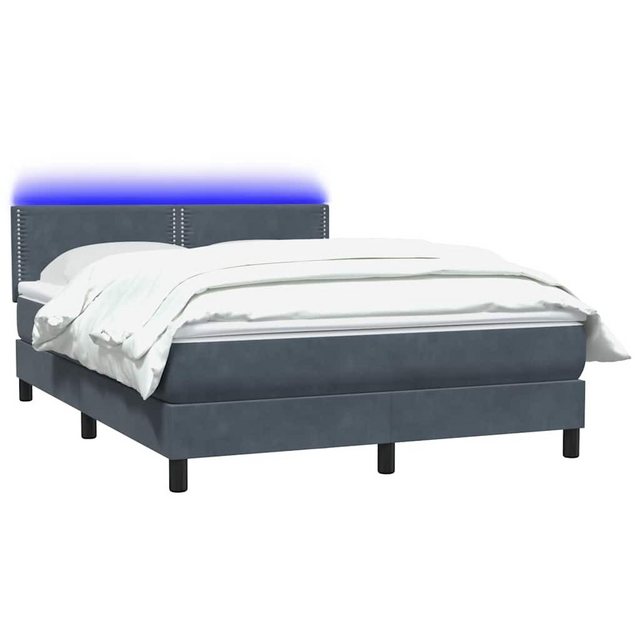 vidaXL Bett Boxspringbett mit Matratze Dunkelgrau 160x220 cm Samt günstig online kaufen