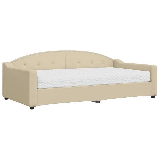 vidaXL Gästebett Gästebett Tagesbett mit Matratze Creme 100x200 cm Stoff Be günstig online kaufen