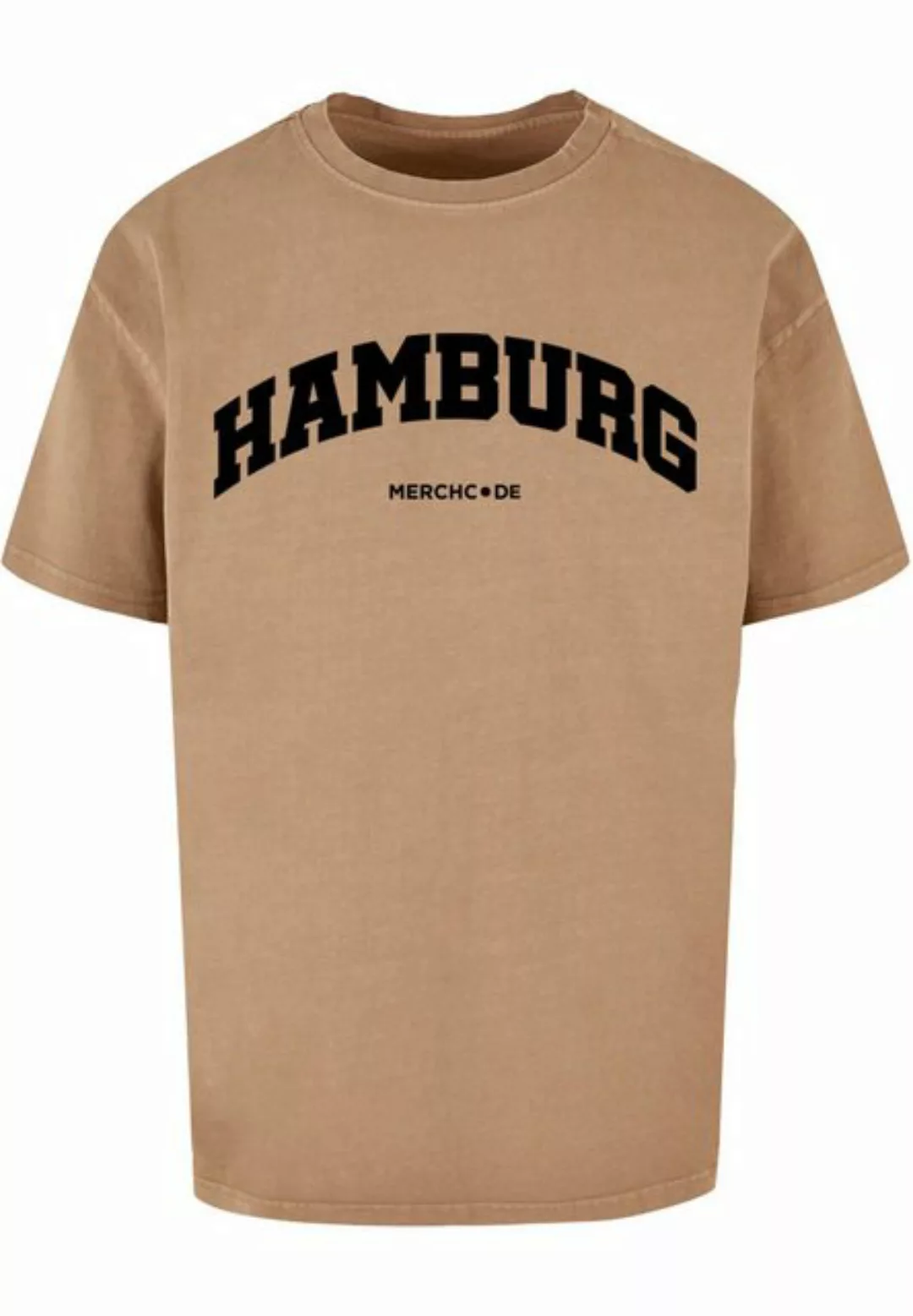 Merchcode T-Shirt Merchcode Herren Hamburg Wording - Acid Washed Oversize T günstig online kaufen