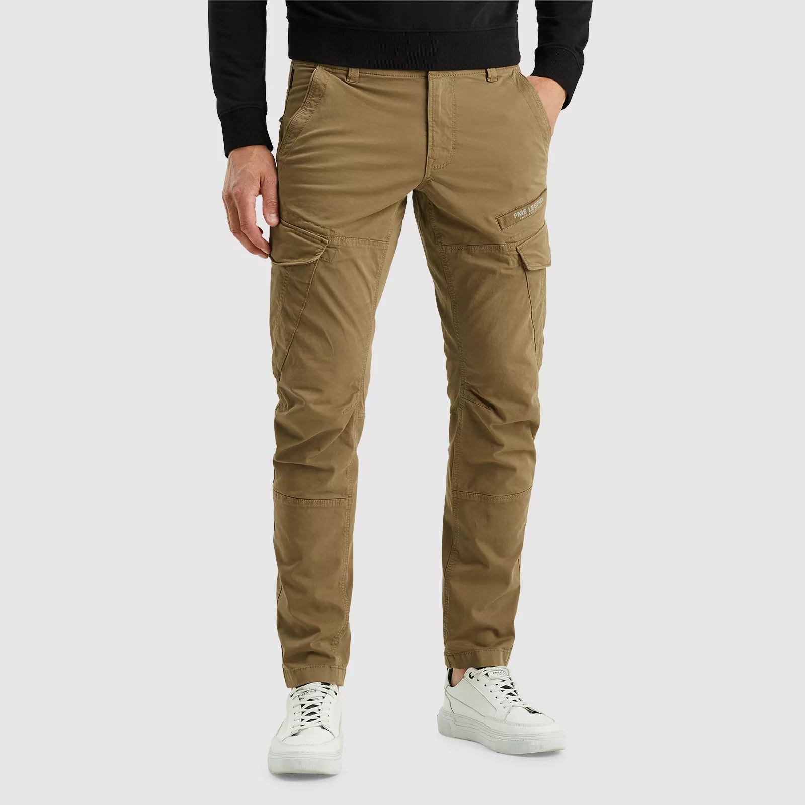 PME Legend Herren Cargohose NORDROP - Tapered Fit - Grau Beige Oliv günstig online kaufen