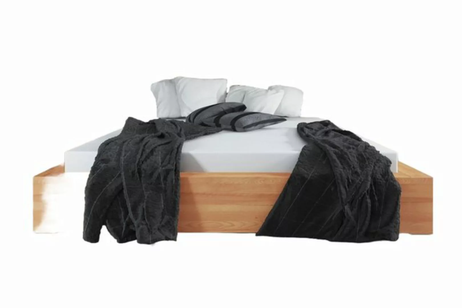 Natur24 Einzelbett Bett Lubic 1 Kernbuche 90x200 mit Sprossenkopfteil und H günstig online kaufen