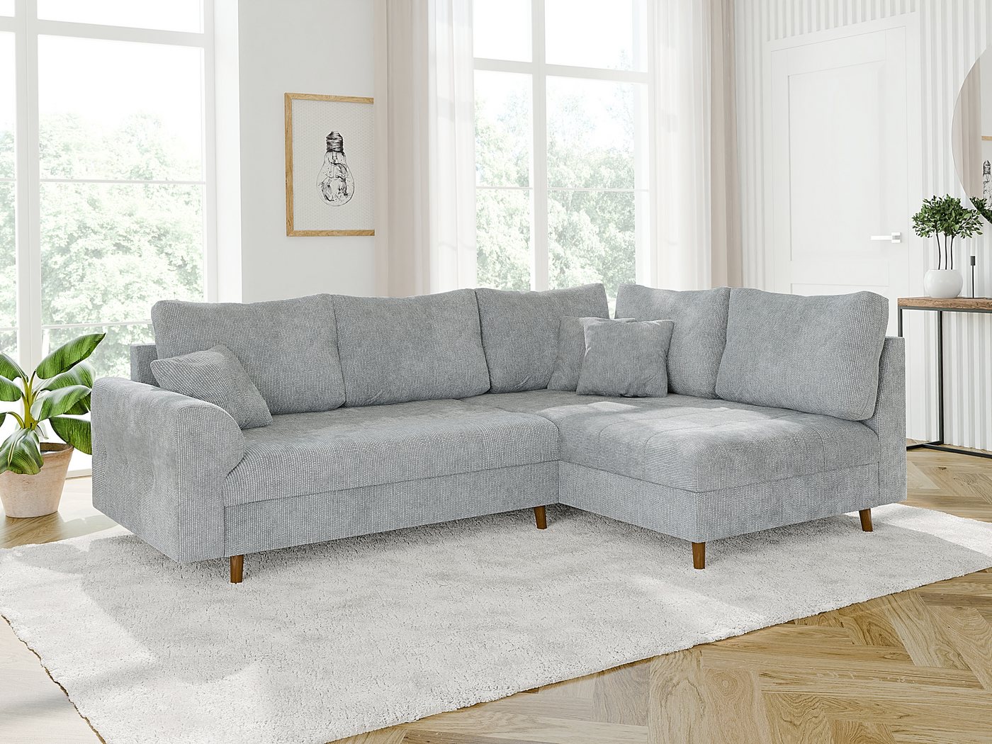 S-Style Möbel Ecksofa Kristian mit Holzfüßen im skandinavischen Stil aus Ch günstig online kaufen