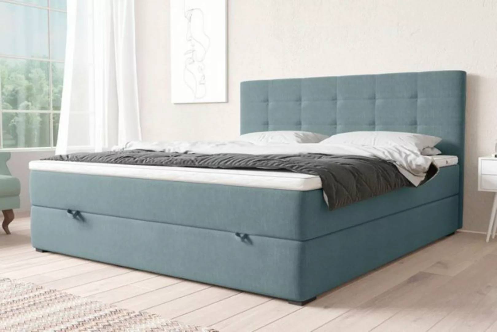 Stylefy Boxspringbett Pluto (Schlafzimmerbett, Bett), 140/160/180 x 200 cm, günstig online kaufen