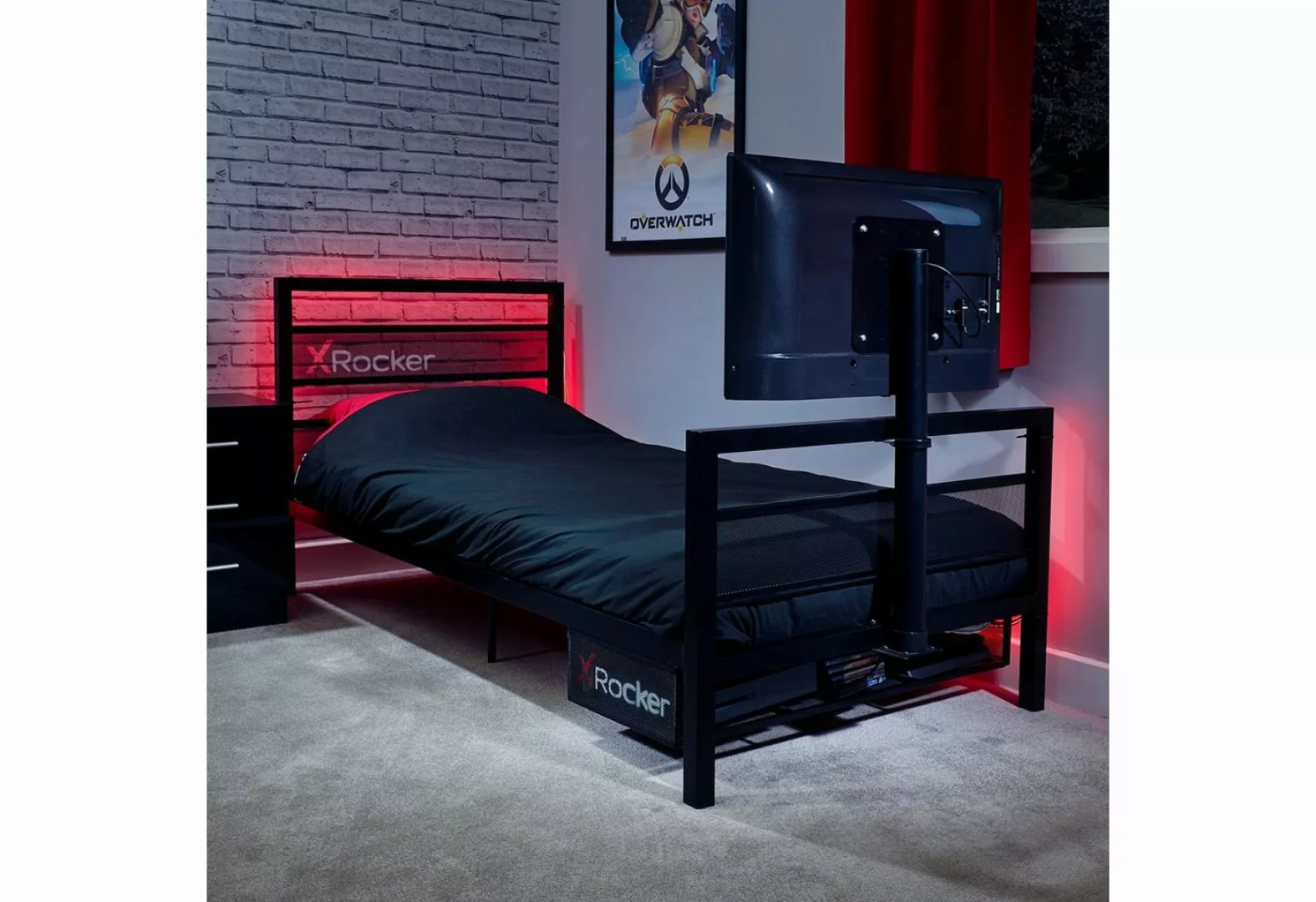 X Rocker Multimediabett Basecamp Gaming Metall Bett mit TV-Halterung für Ki günstig online kaufen