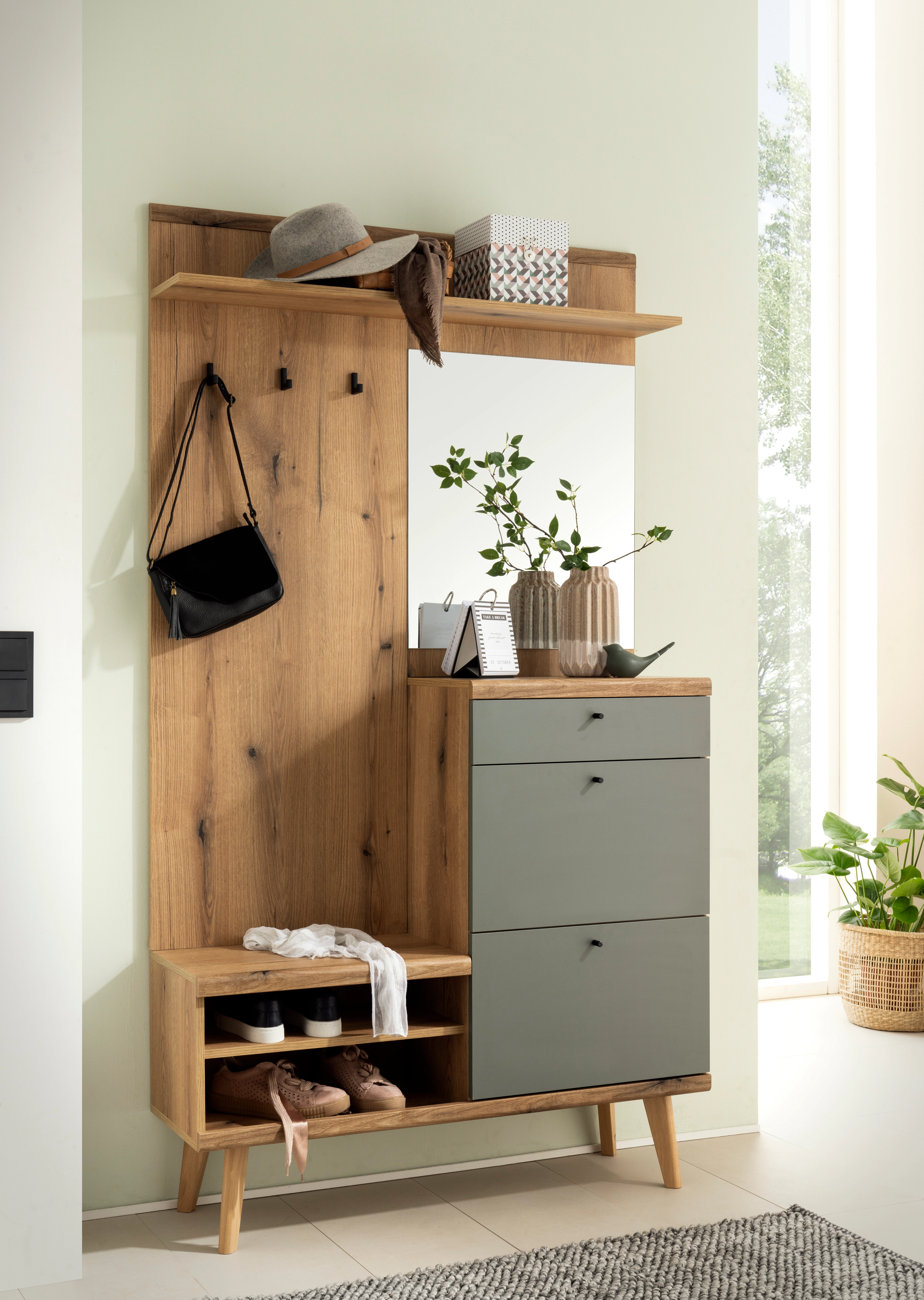 INOSIGN Kompaktgarderobe "Mavas, Garderobe, Garderobenschrank, ScandicDesig günstig online kaufen