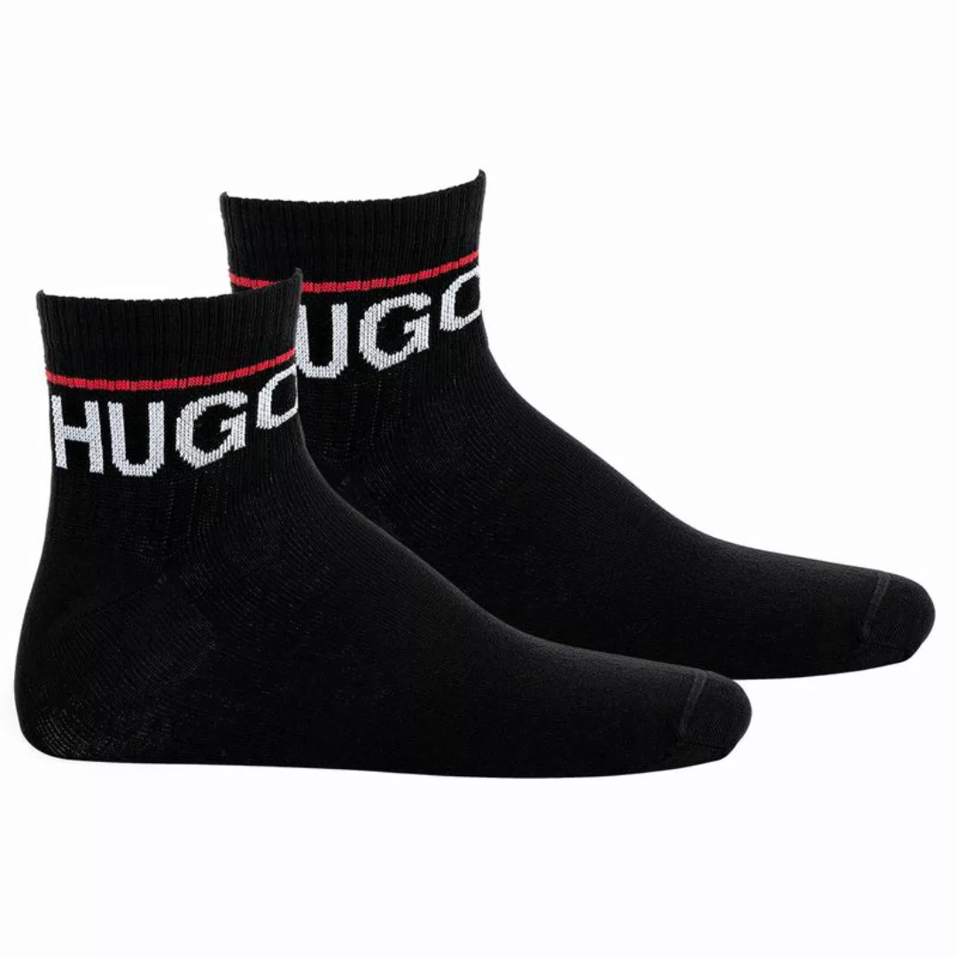 Hugo Rib Logo Kurz Socken 2 Paare EU 43-46 Black günstig online kaufen