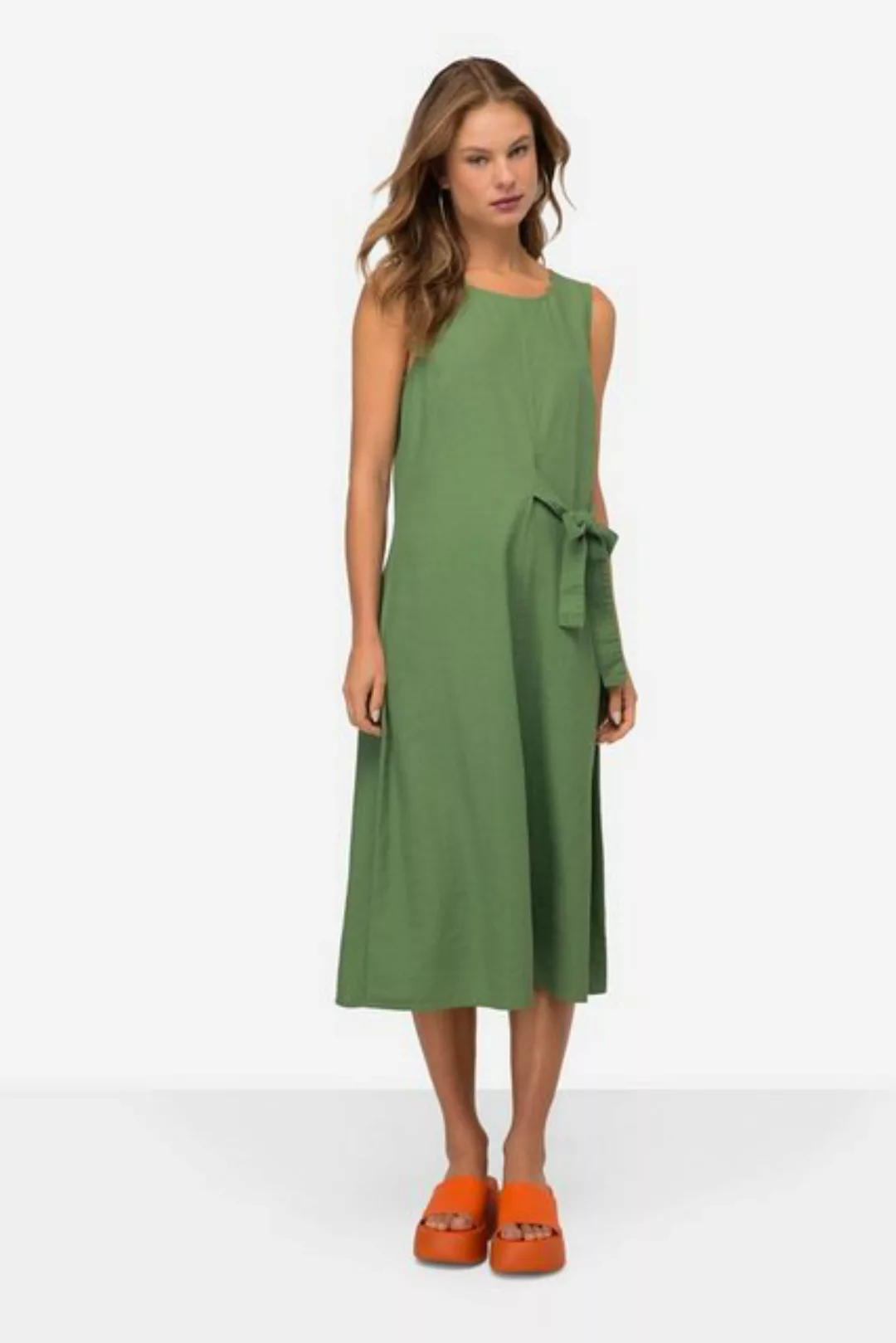 Laurasøn Sommerkleid Leinenmix-Kleid Straight Fit Rundhals günstig online kaufen