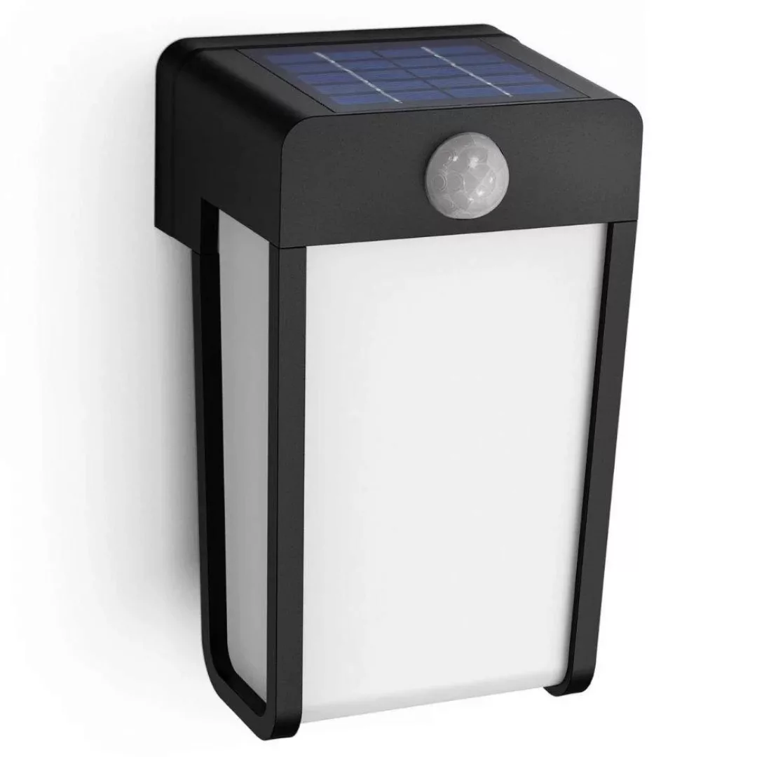 LED Solar Wandleuchte Shroud in Schwarz und Weiß 2,3W 250lm IP44 mit Bewegu günstig online kaufen