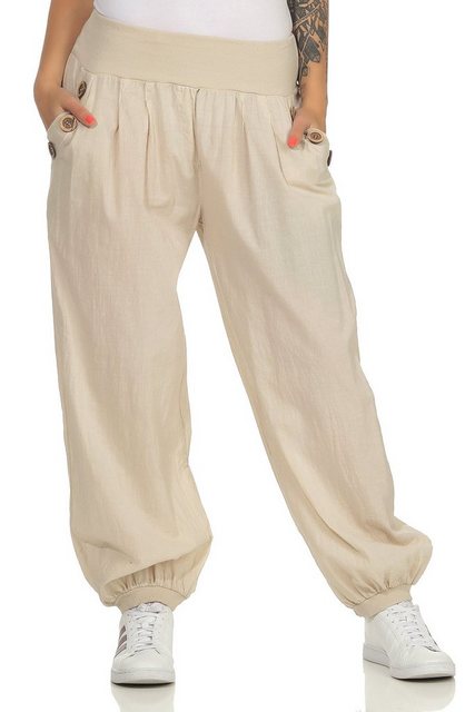 CLEO STYLE Pumphose Damen Sommerhose 401 Beige günstig online kaufen