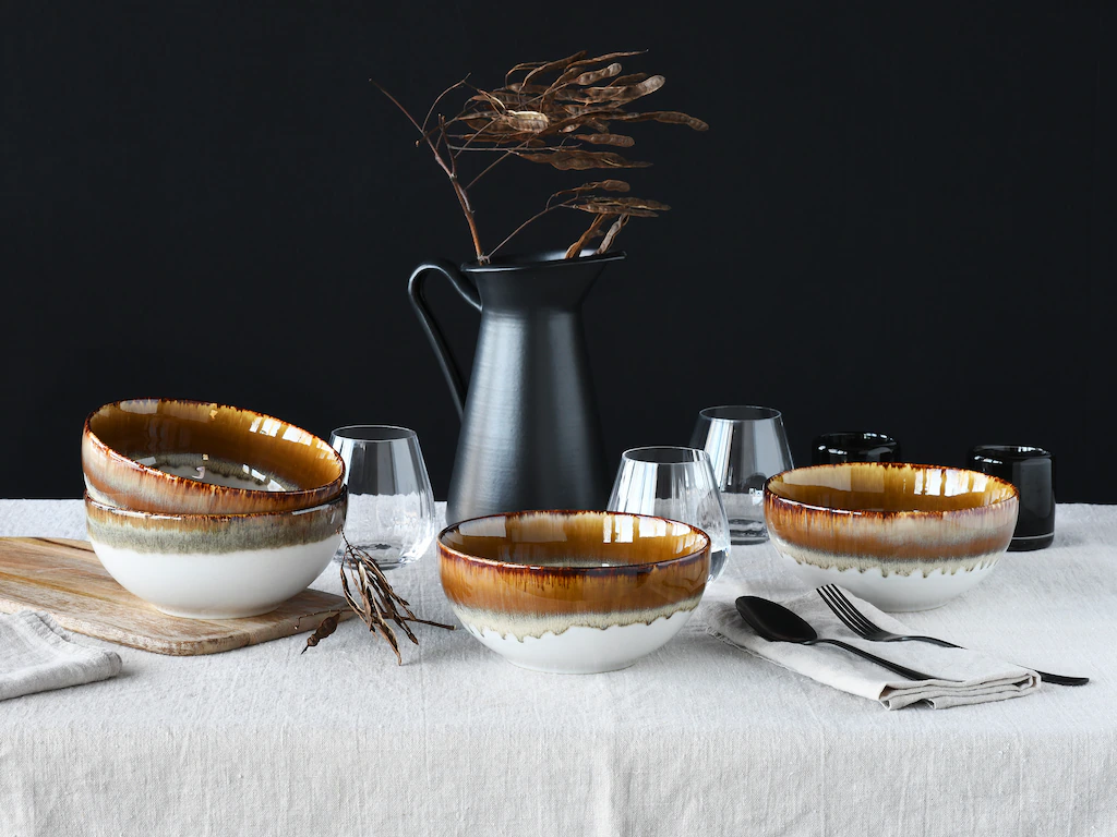 CreaTable Schale »Cascade, Buddha Bowl 17,5 cm 4-tlg«, 4 tlg., aus Steinzeu günstig online kaufen