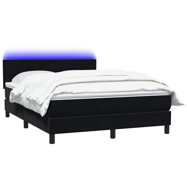 vidaXL Bett Boxspringbett mit Matratze Schwarz 140x220 cm Samt günstig online kaufen