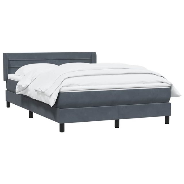 vidaXL Bett Boxspringbett mit Matratze Dunkelgrau 140x220 cm Samt günstig online kaufen