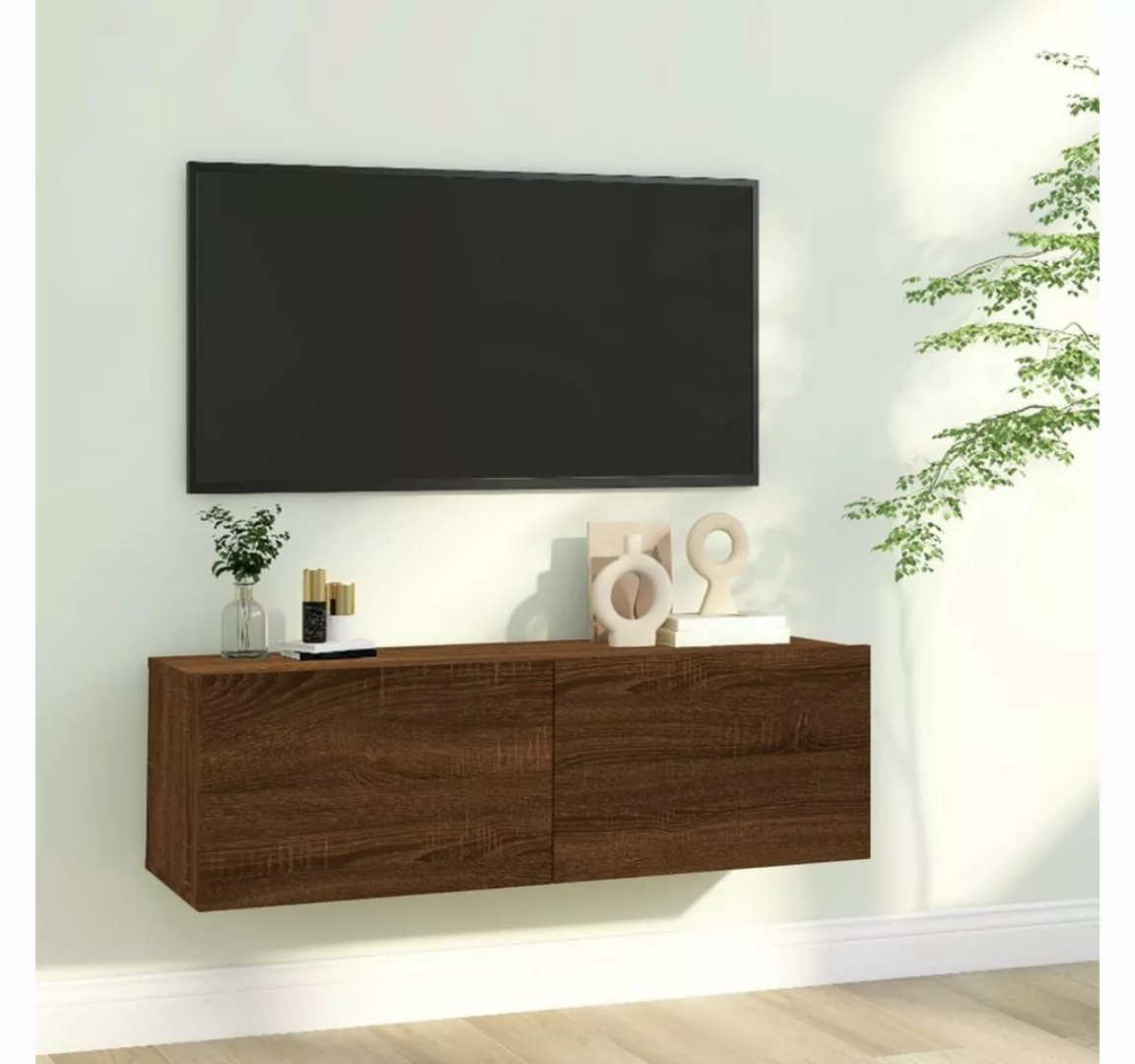 vidaXL TV-Schrank TV-Wandschrank Braun Eiche 100x30x30 cm Holzwerkstoff günstig online kaufen