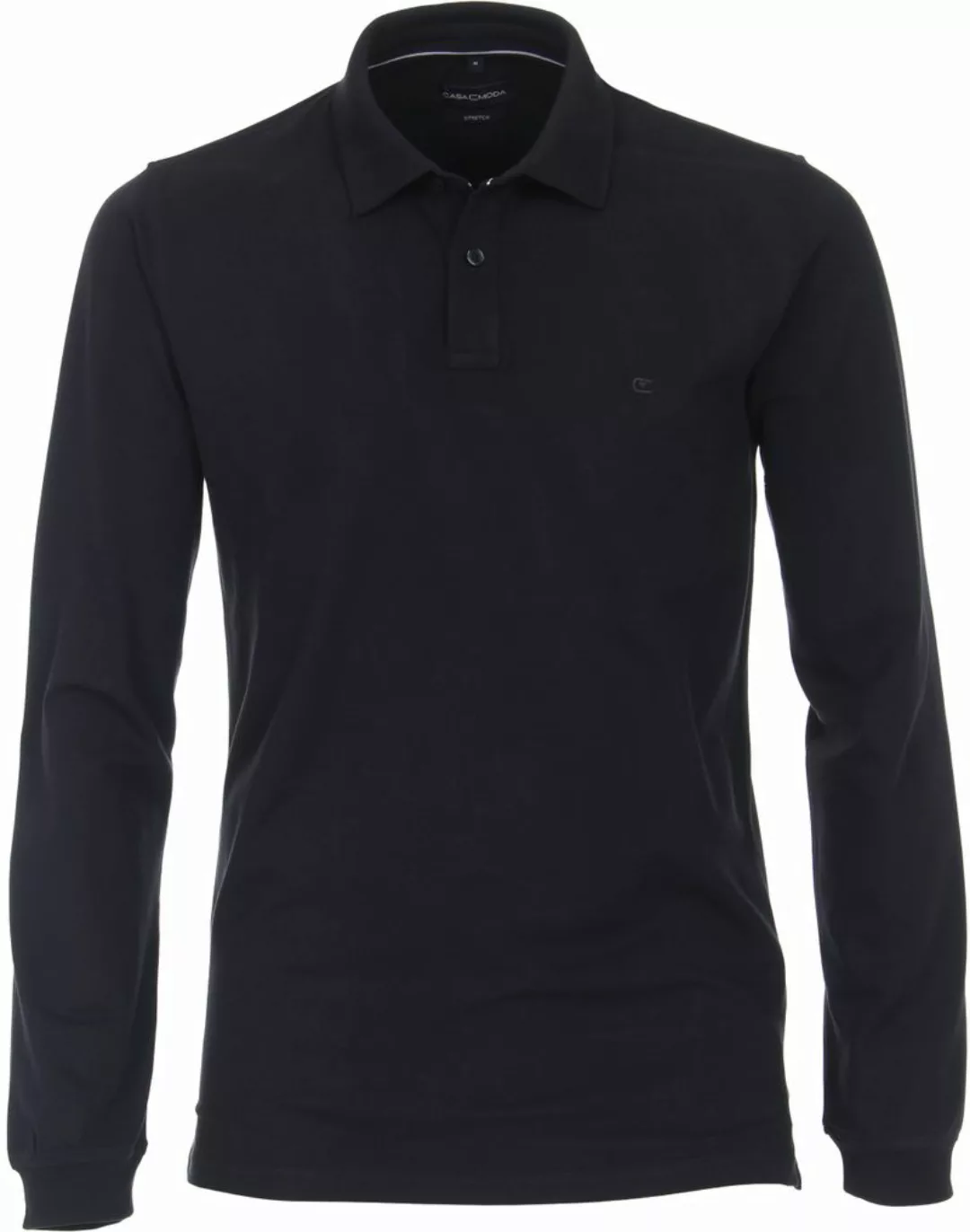 Casa Moda Longsleeve Poloshirt Navy Blau - Größe M günstig online kaufen