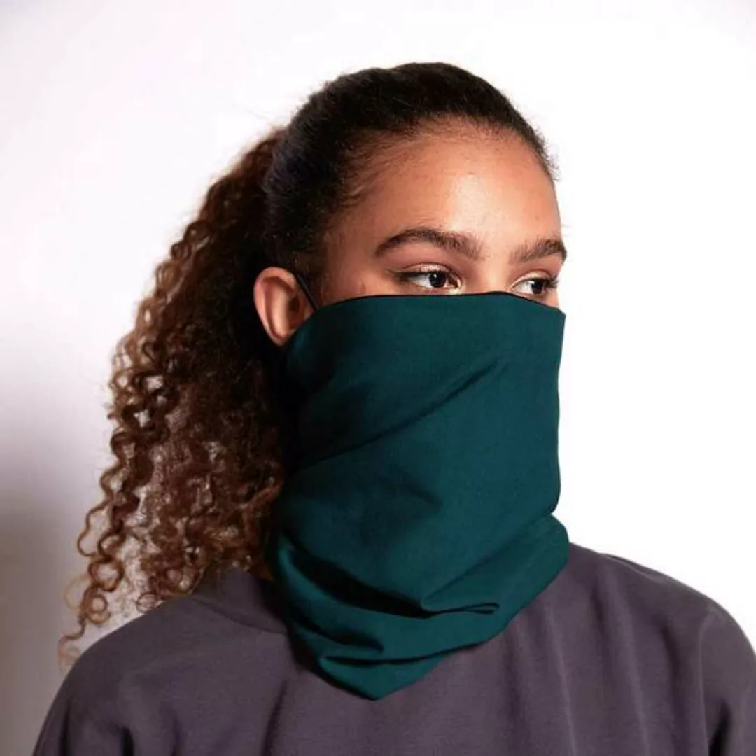 Maskenschal In Grün/schwarz Doppellagig Aus Bio-baumwoll Jersey günstig online kaufen