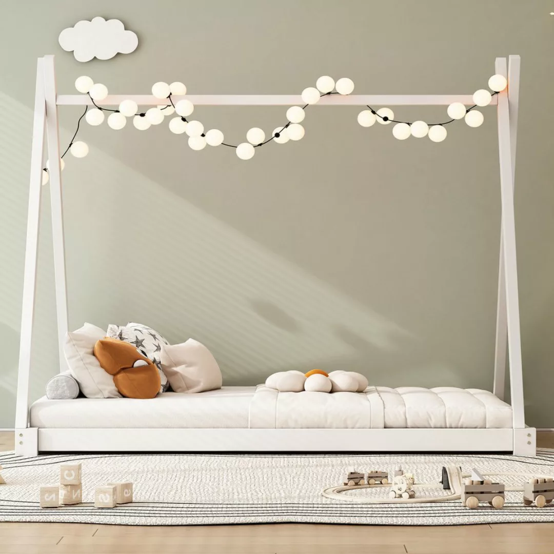 TavilaEcon Kinderbett Einzelbett Flachbett Holzbett Zelt-Modellierbett, 90x günstig online kaufen