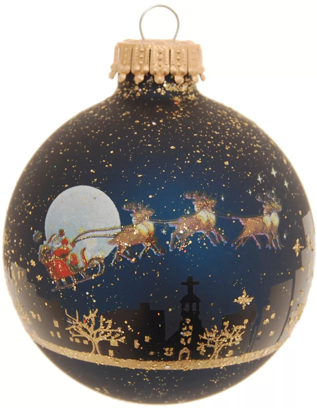 Krebs Glas Lauscha Weihnachtsbaumkugel "Midnight before Christmas", (Set, 4 günstig online kaufen