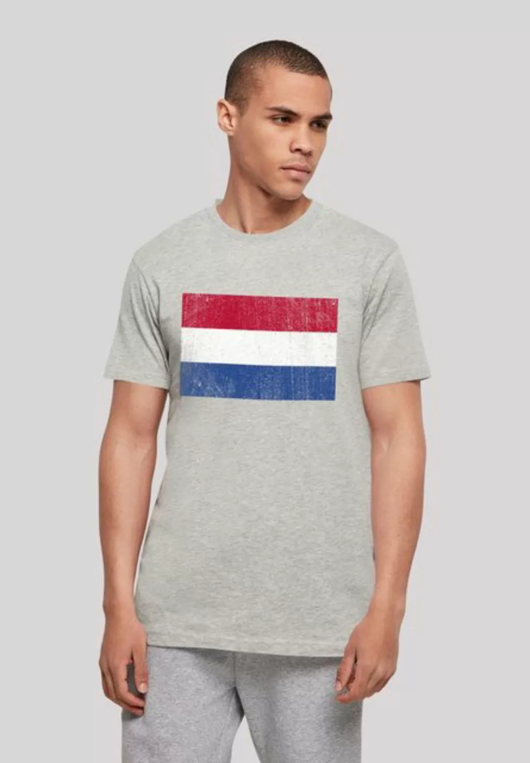 F4NT4STIC T-Shirt Niederlande Holland Flagge distressed Print günstig online kaufen