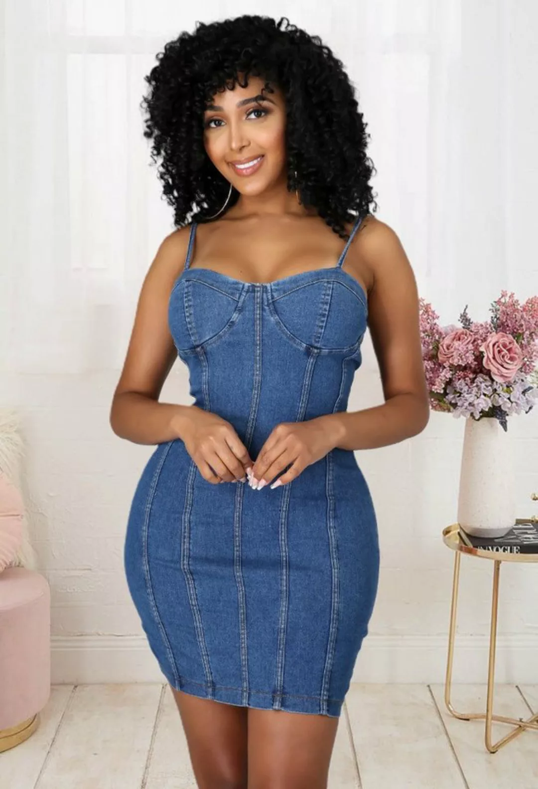 LOVGCCN Jeanskleid Enger Jeansrock mit verstellbaren Hosenträgern (Sexy vie günstig online kaufen