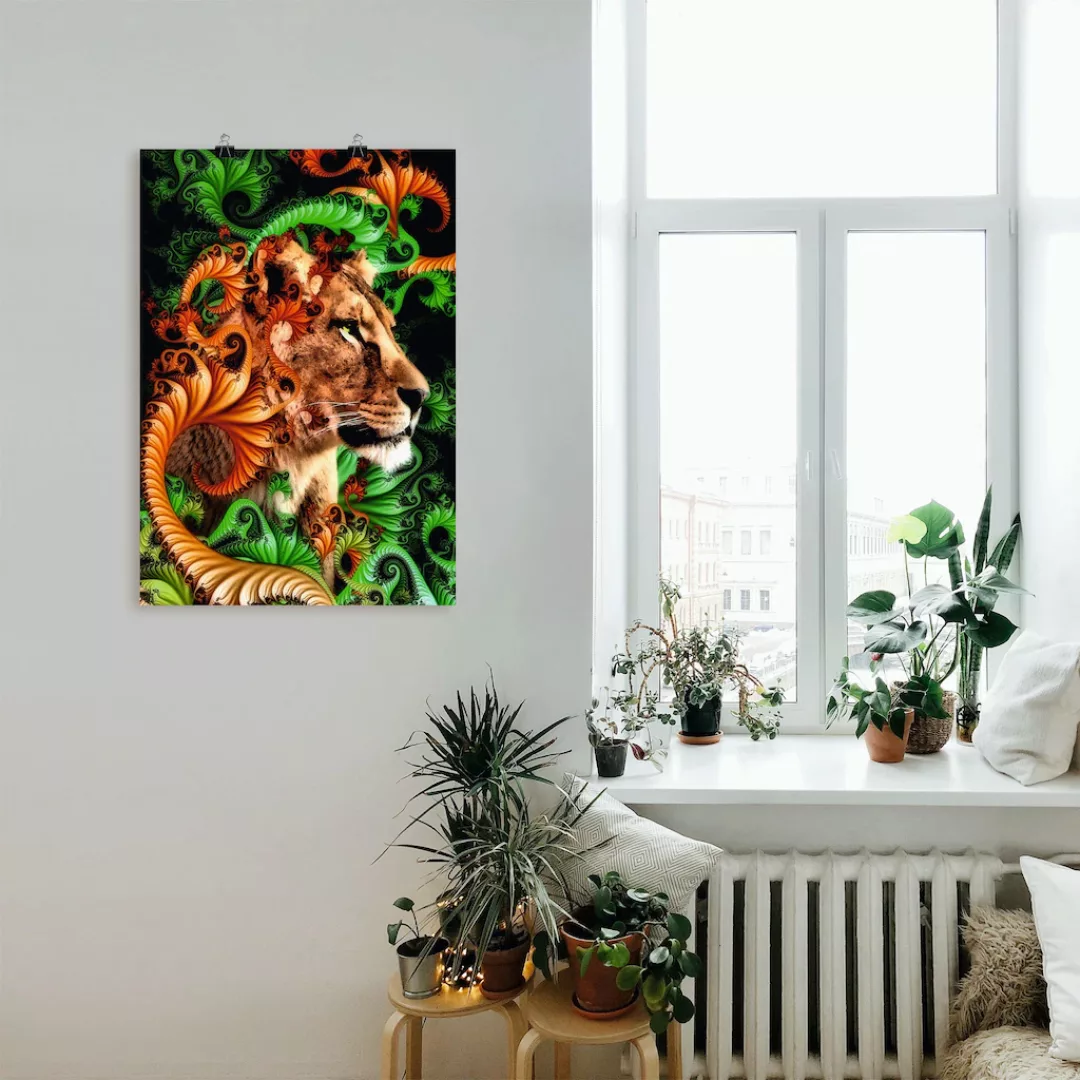 Artland Poster "Im Jungle", Löwen, (1 St.), als Alubild, Leinwandbild, Wand günstig online kaufen