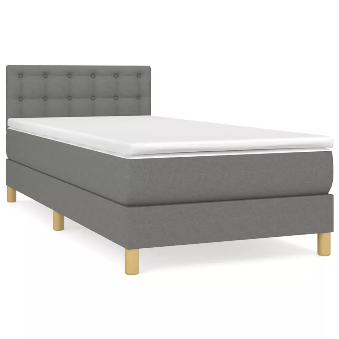 Vidaxl Boxspringbett Mit Matratze Dunkelgrau 90x200 Cm Stoff günstig online kaufen