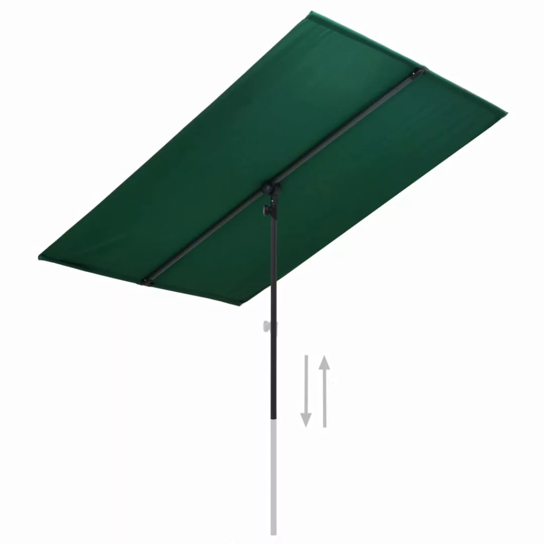 Sonnenschirm Mit Aluminium-mast 180 X 130 Cm Grün günstig online kaufen