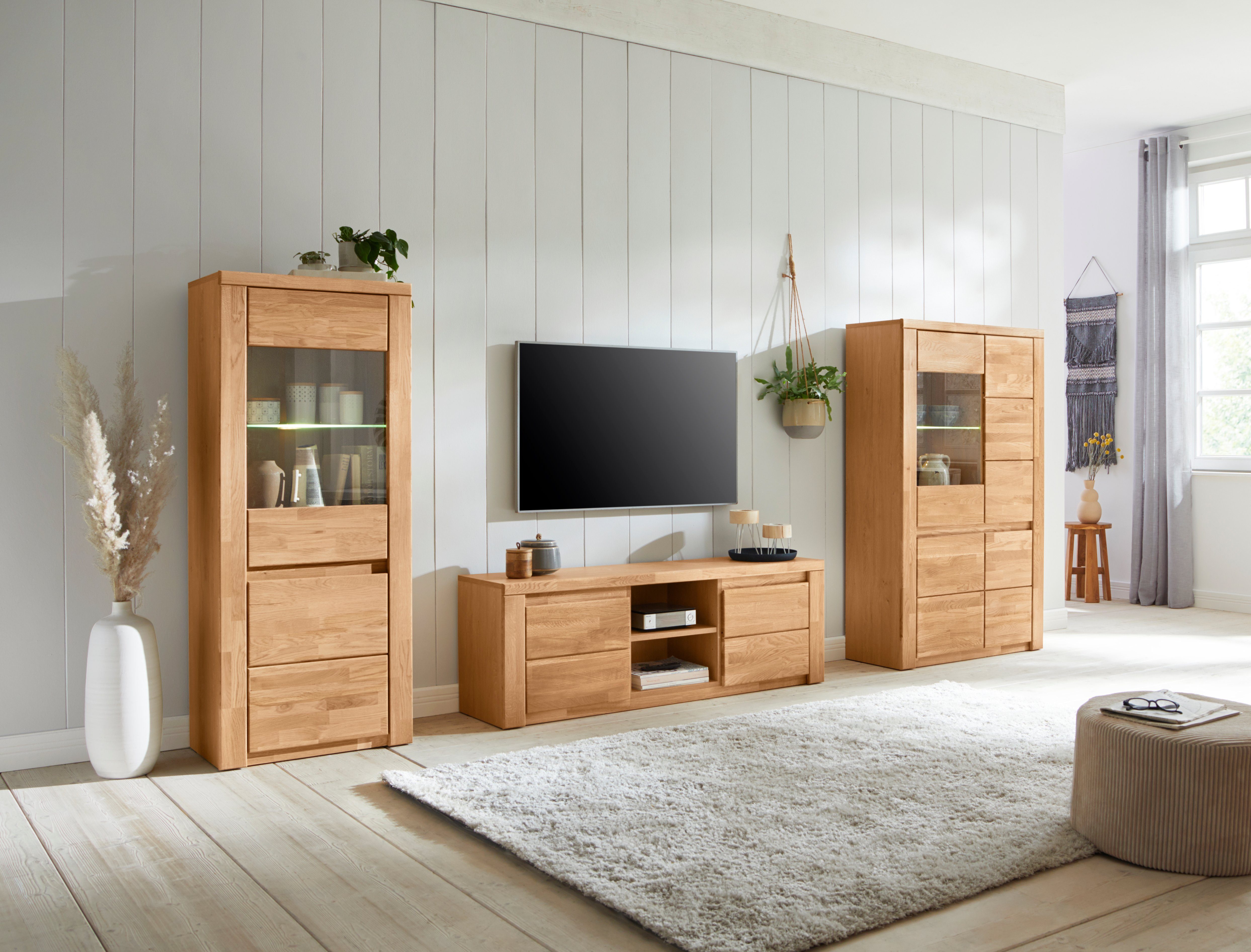 Home affaire Wohnwand "Burani", (Set, 3 St.), teilmassives Holz günstig online kaufen