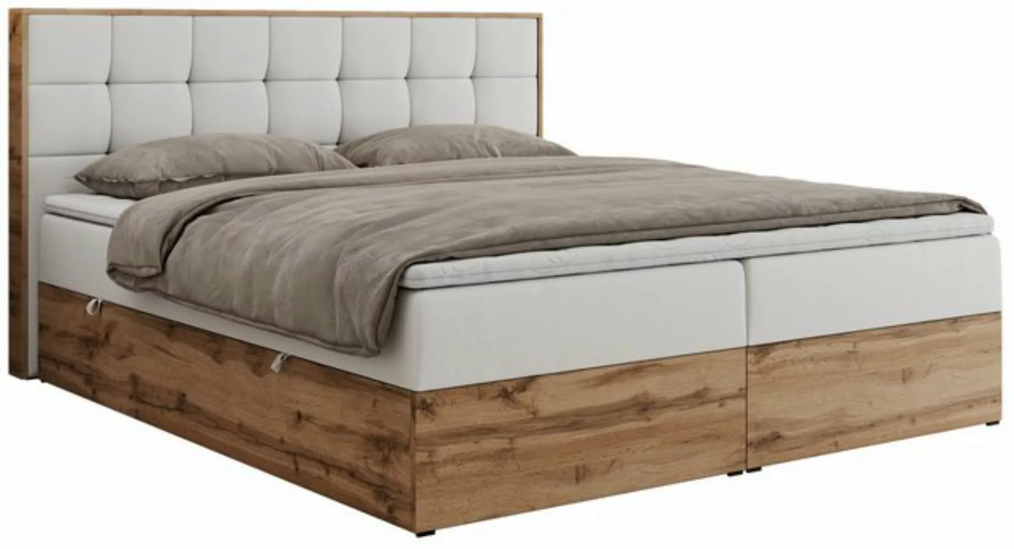 MKS MÖBEL Boxspringbett ALBERO 1 (Set, Packung, Massivholzbett, topper T25, günstig online kaufen