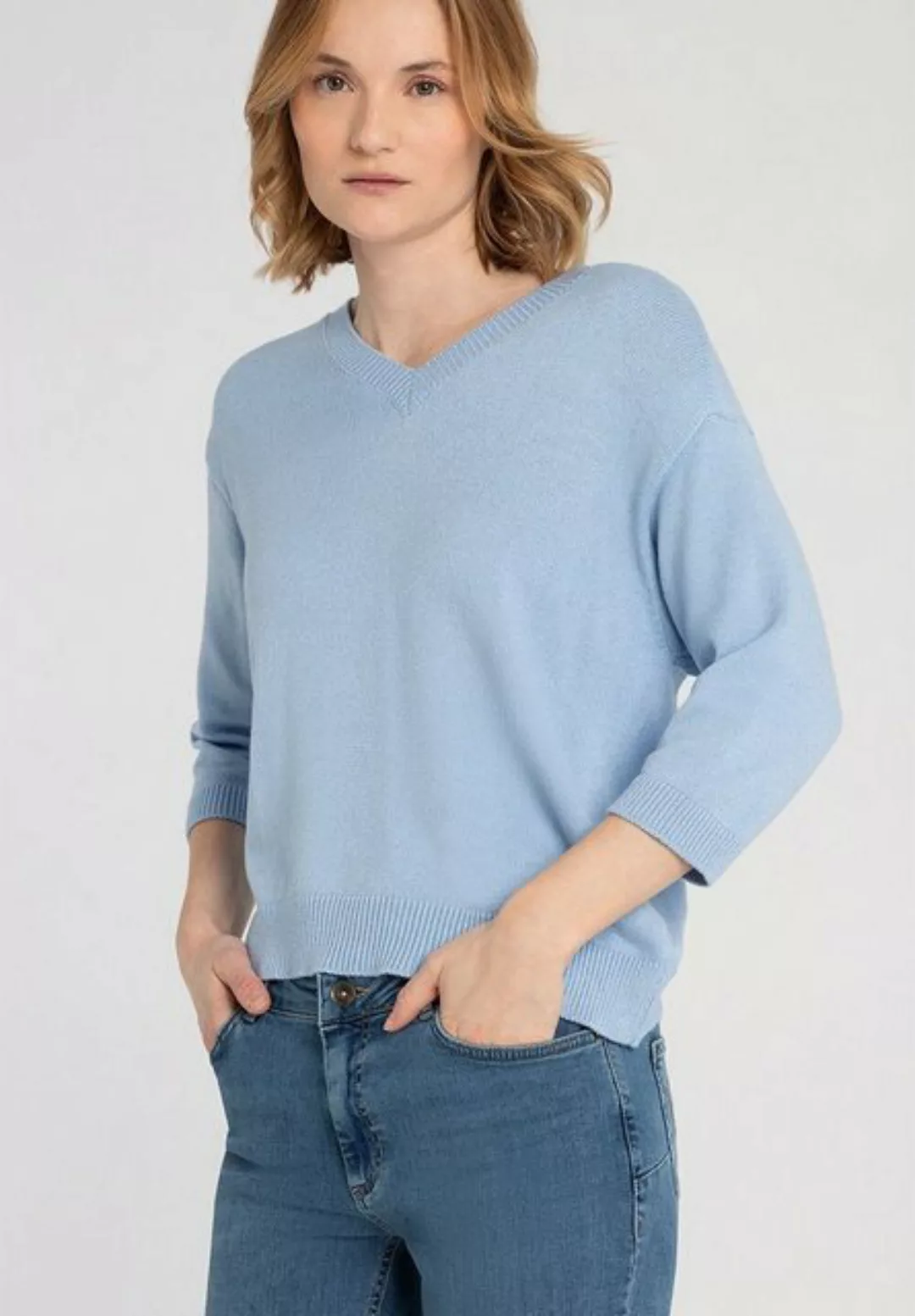 V-Neck Pullover, hellblau, Frühjahres-Kollektion günstig online kaufen