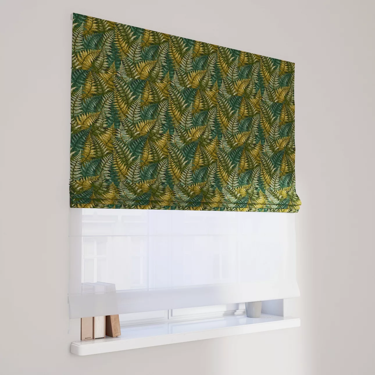 Dekoria Doppelraffrollo Duo, grün, 50 x 60 cm günstig online kaufen