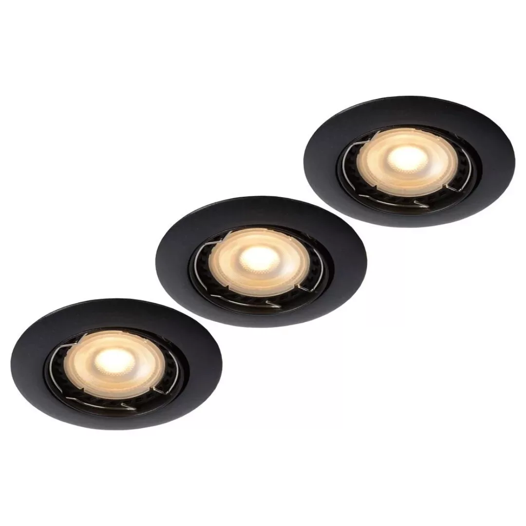 LED Einbaustrahler Focus 3er Set in Schwarz GU10 3x5W 960lm rund günstig online kaufen