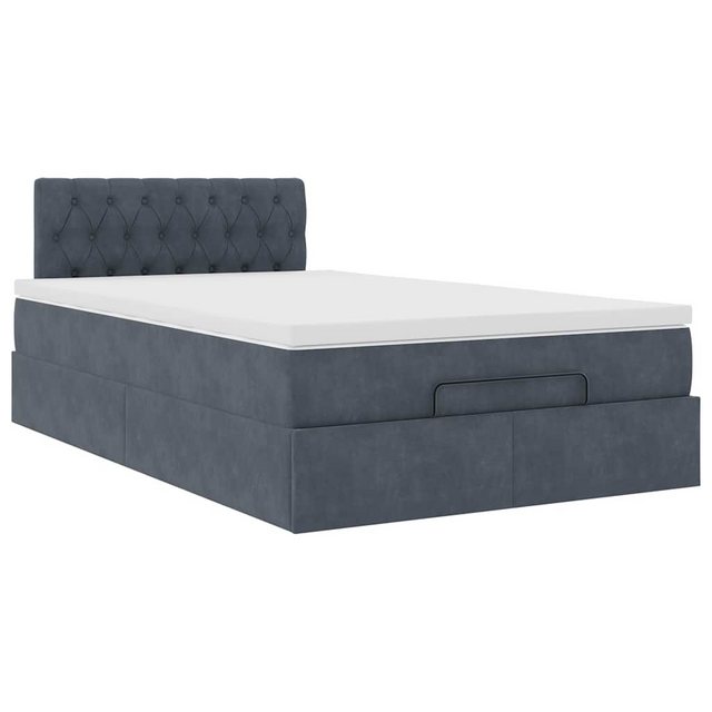 vidaXL Bett Ottoman-Bett mit Matratze Dunkelgrau 120x190 cm Samt günstig online kaufen