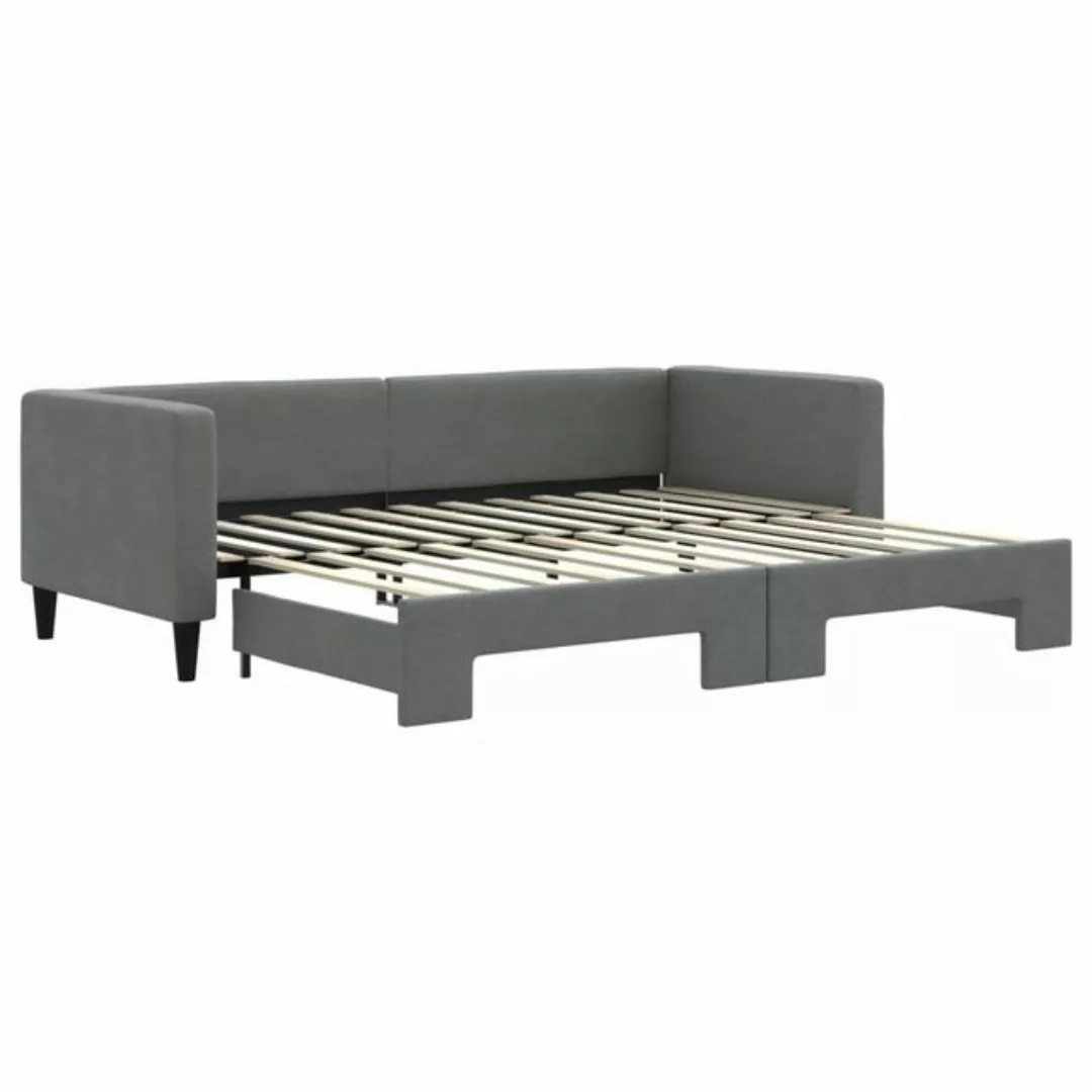 furnicato Bett Tagesbett Ausziehbar Dunkelgrau 80x200 cm Stoff (1-tlg) günstig online kaufen