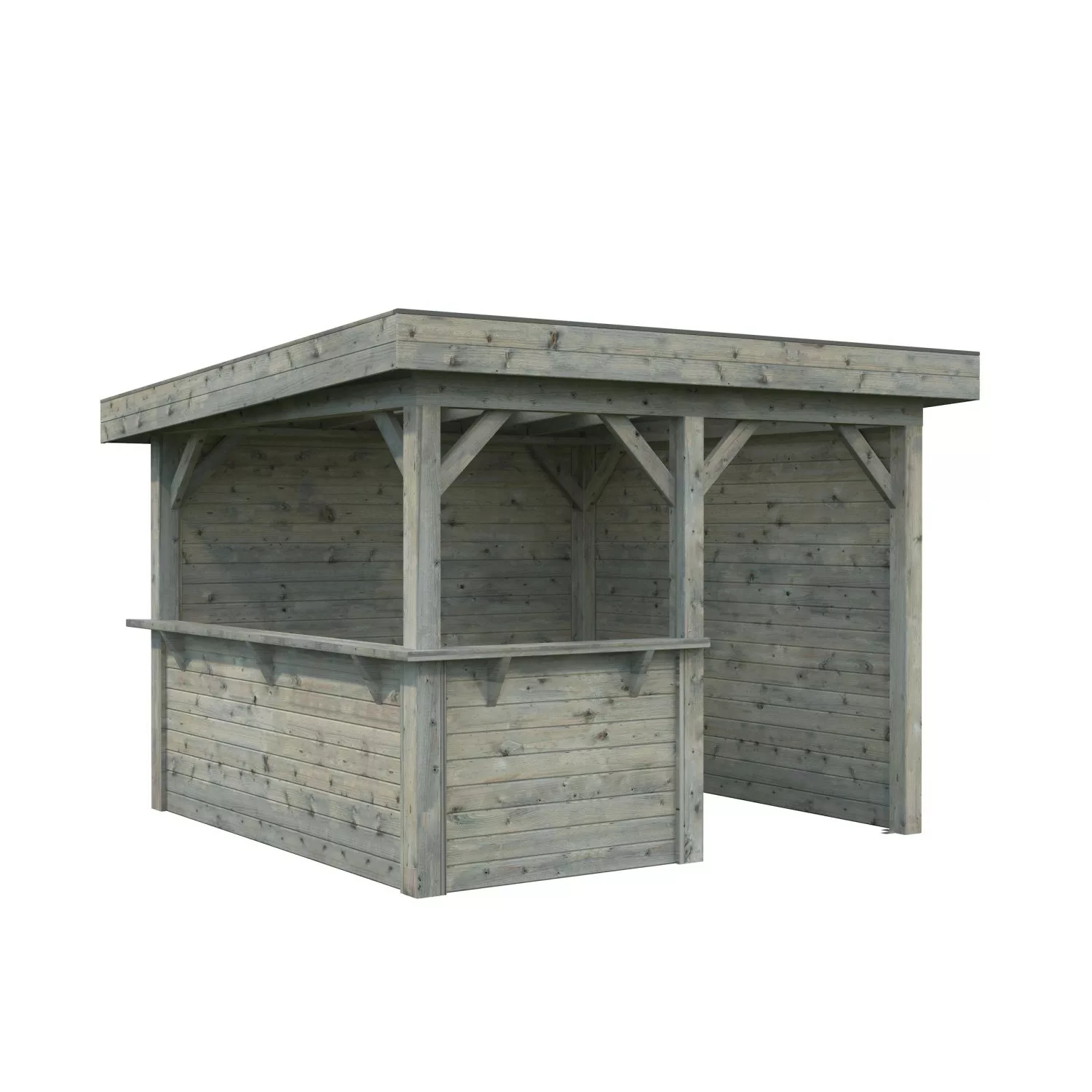 Palmako Pavillon Lenna Set 303 Grau Tauchgrundiert 300 cm x 300 cm FSC® günstig online kaufen